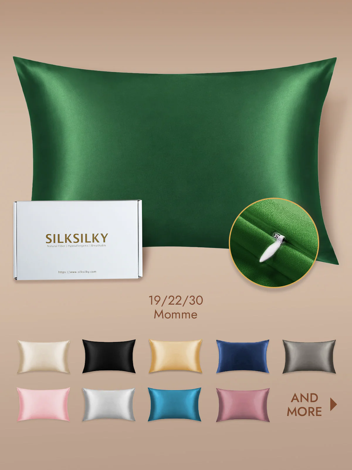 100% Mulberry Silk Pillowcase - Hidden Zipper - Image 33