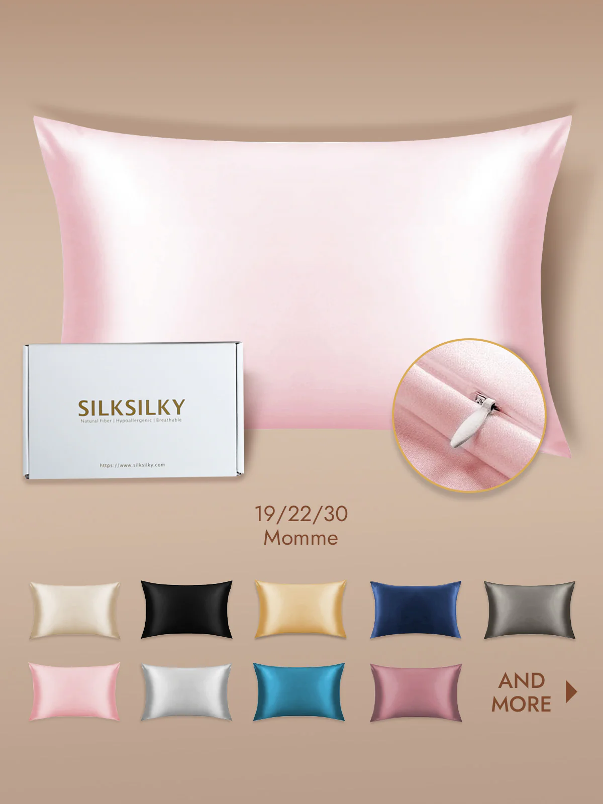 100% Mulberry Silk Pillowcase - Hidden Zipper - Image 41