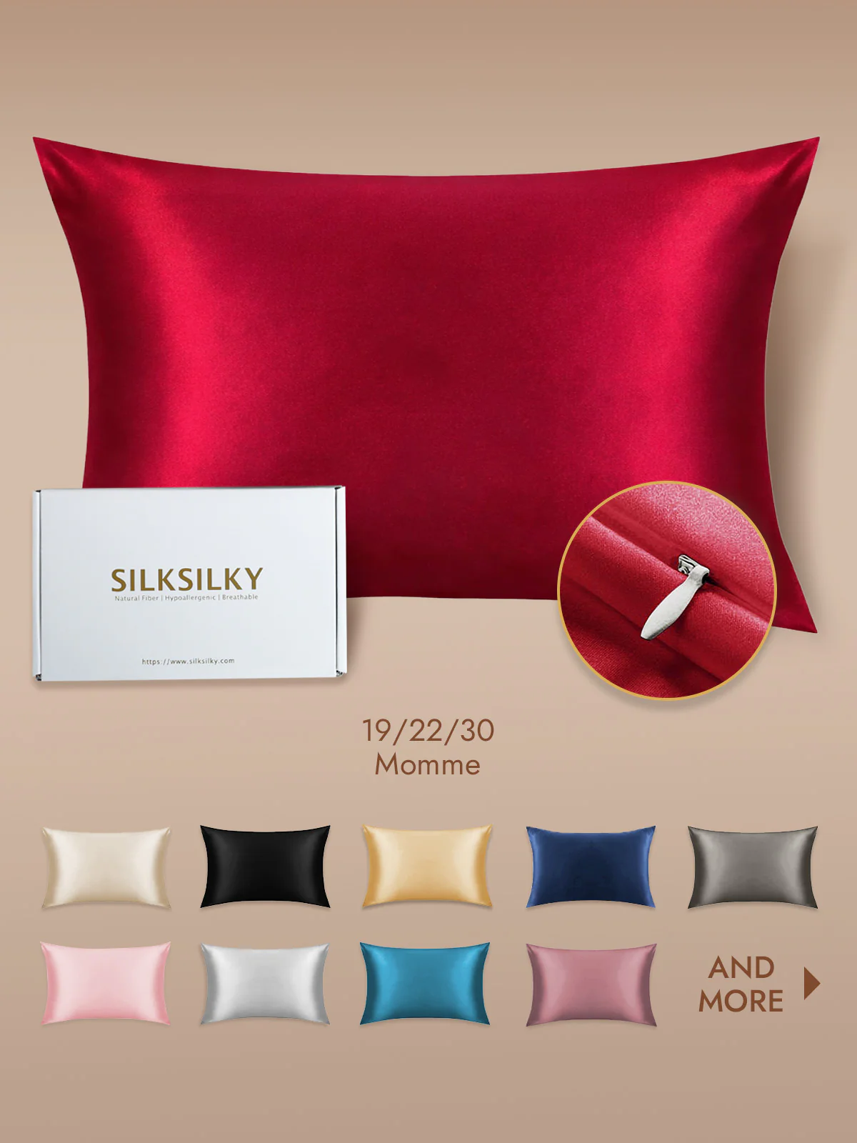 100% Mulberry Silk Pillowcase - Hidden Zipper - Image 49