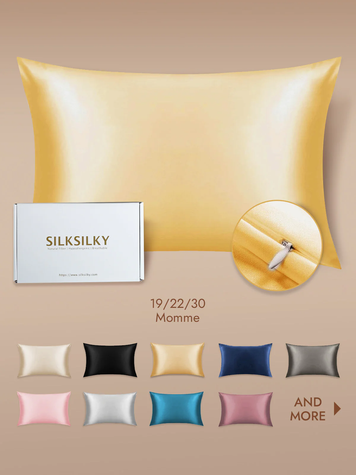 100% Mulberry Silk Pillowcase - Hidden Zipper - Image 57