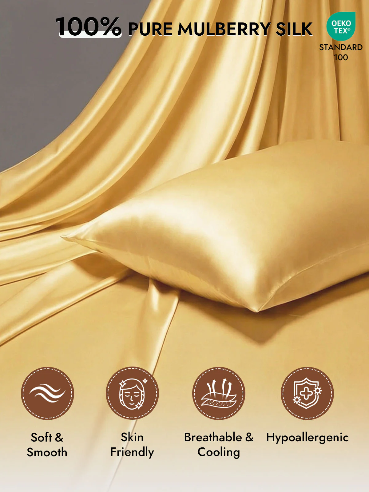 100% Mulberry Silk Pillowcase - Hidden Zipper - Image 58