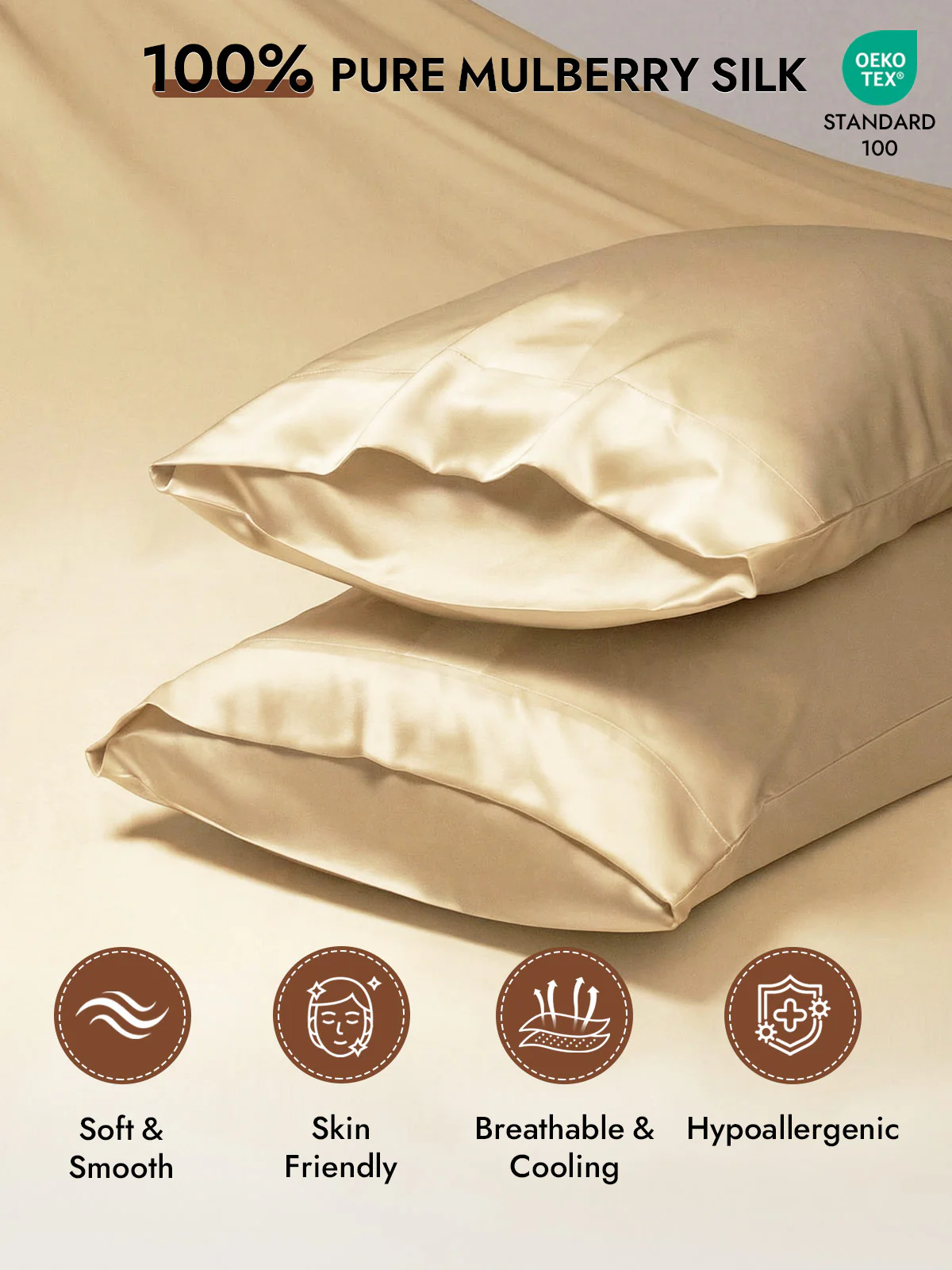 100% Mulberry Silk Pillowcase with Envelope Closure - Image 100