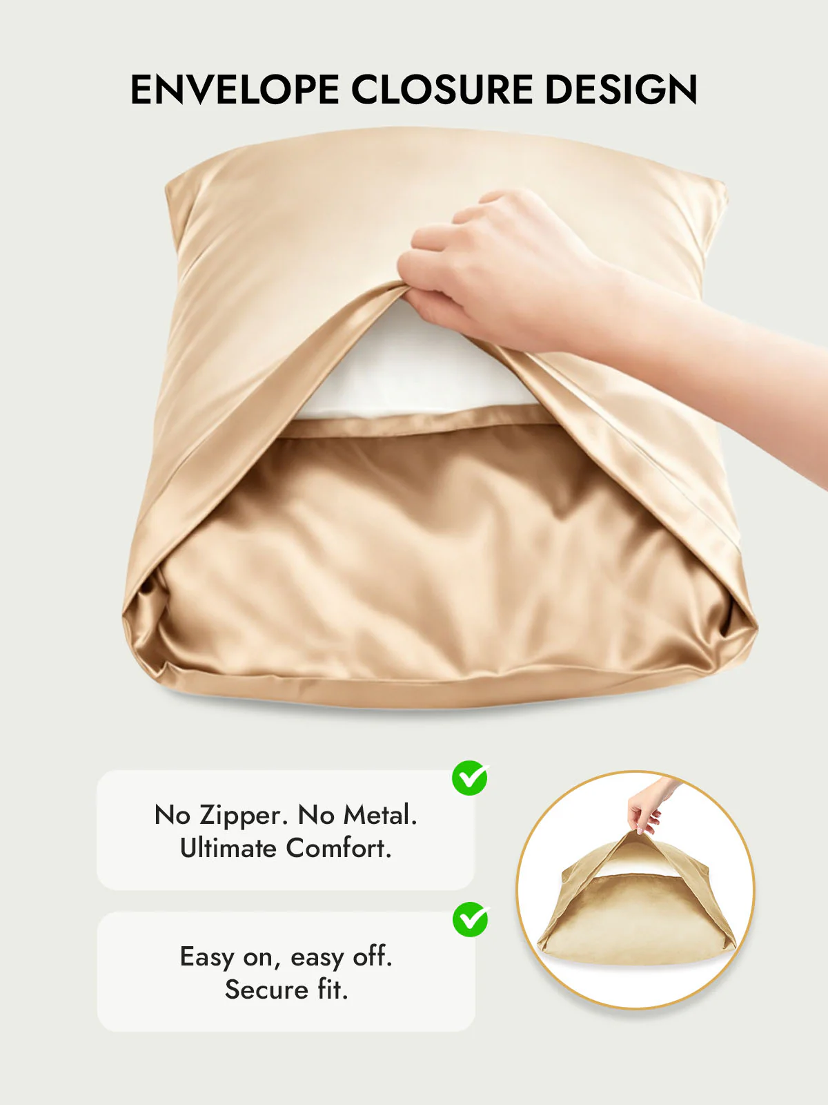 100% Mulberry Silk Pillowcase with Envelope Closure - Image 104