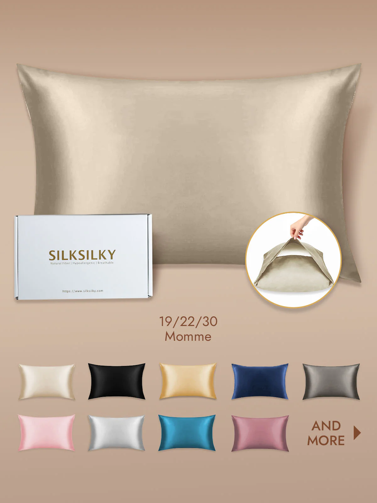 100% Mulberry Silk Pillowcase with Envelope Closure - Image 108