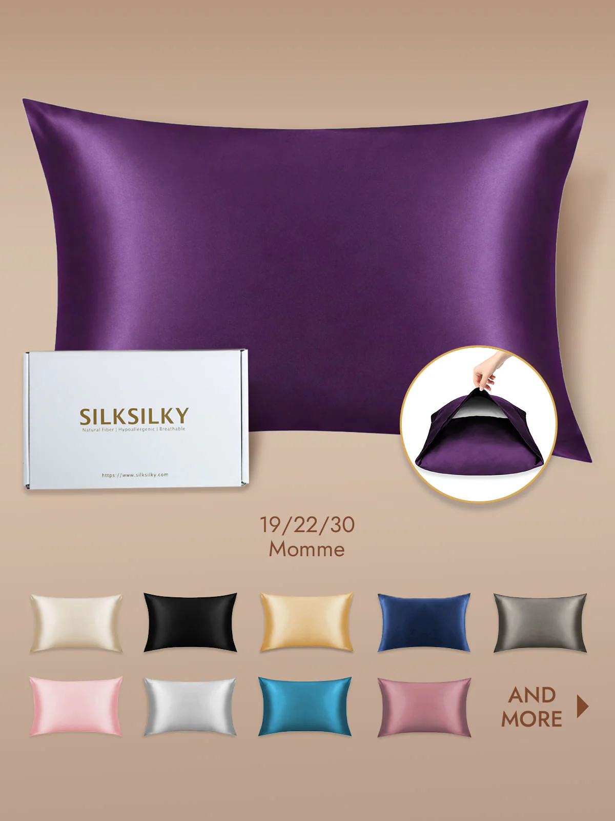 100% Mulberry Silk Pillowcase with Envelope Closure - Image 117