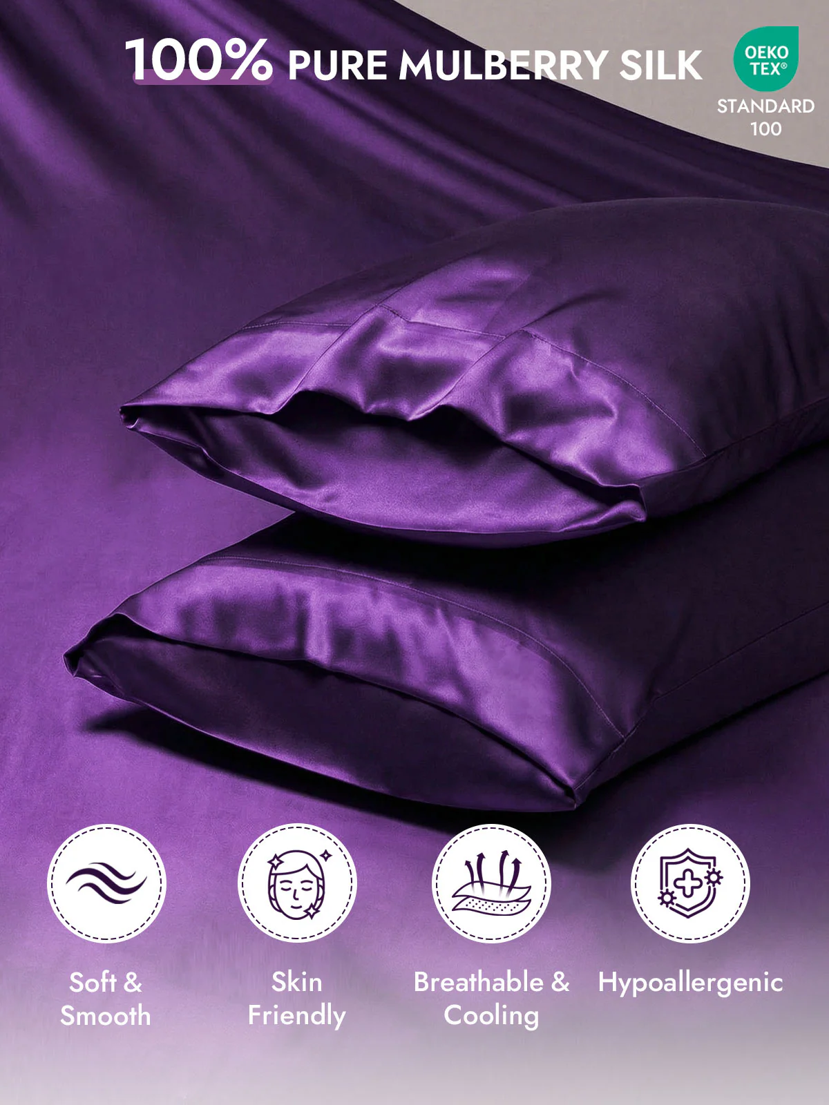 100% Mulberry Silk Pillowcase with Envelope Closure - Image 118