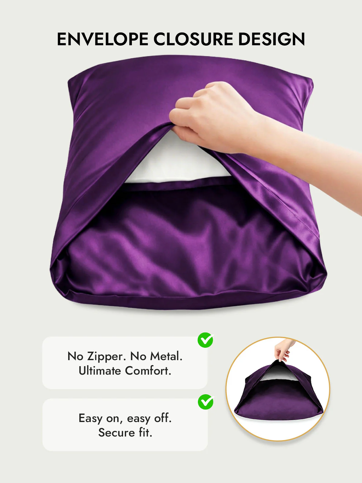 100% Mulberry Silk Pillowcase with Envelope Closure - Image 122