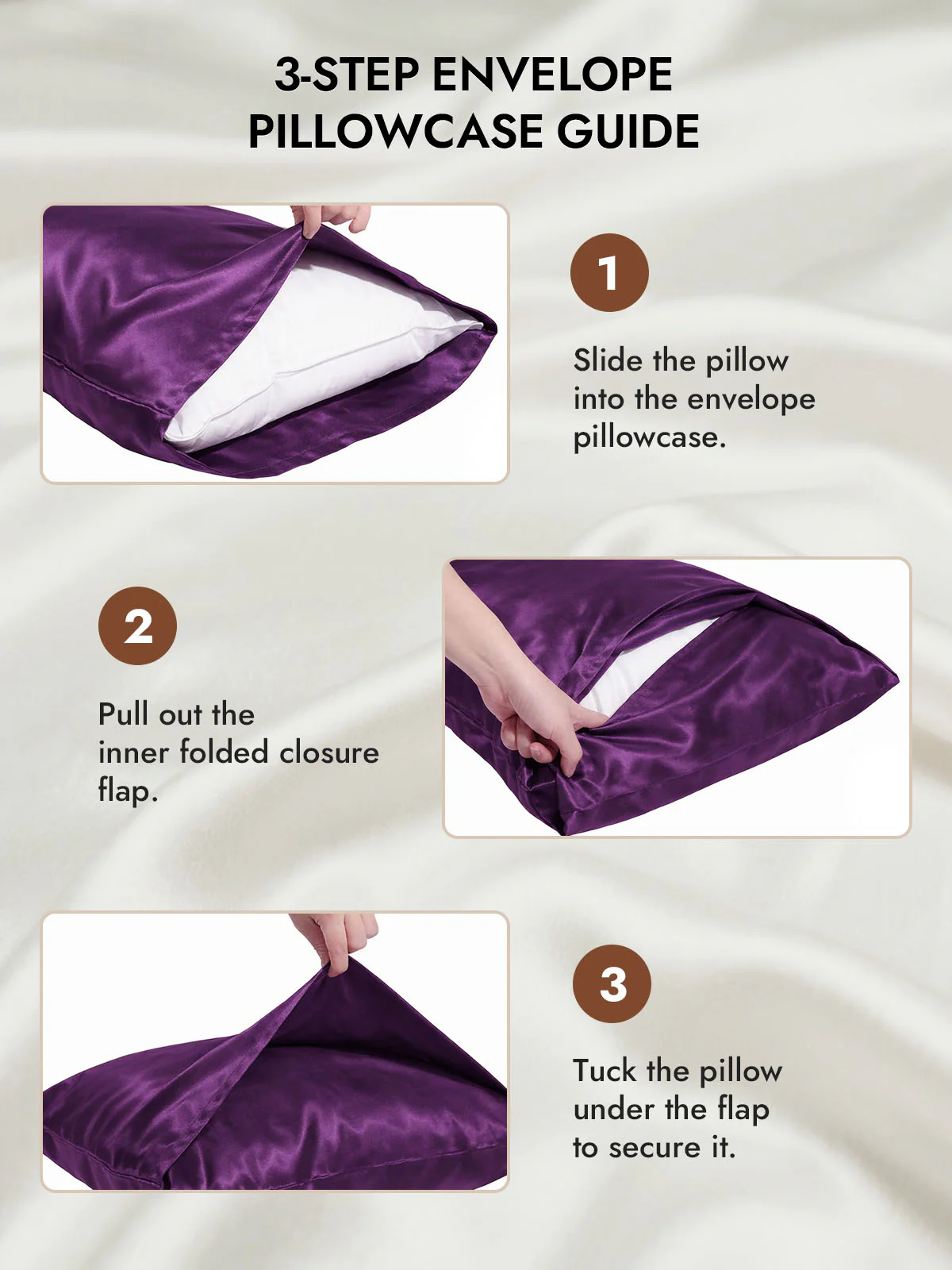 100% Mulberry Silk Pillowcase with Envelope Closure - Image 123