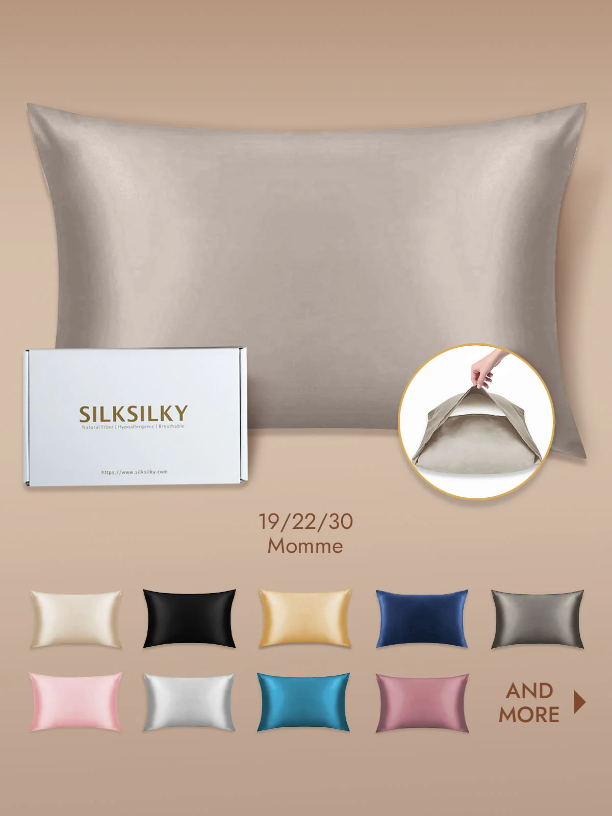 100% Mulberry Silk Pillowcase with Envelope Closure - Image 126