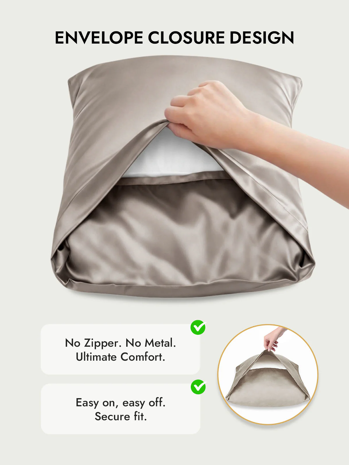 100% Mulberry Silk Pillowcase with Envelope Closure - Image 131