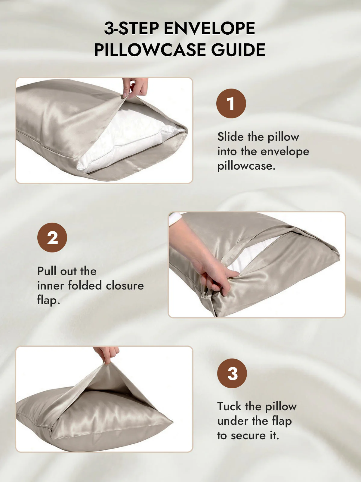 100% Mulberry Silk Pillowcase with Envelope Closure - Image 132