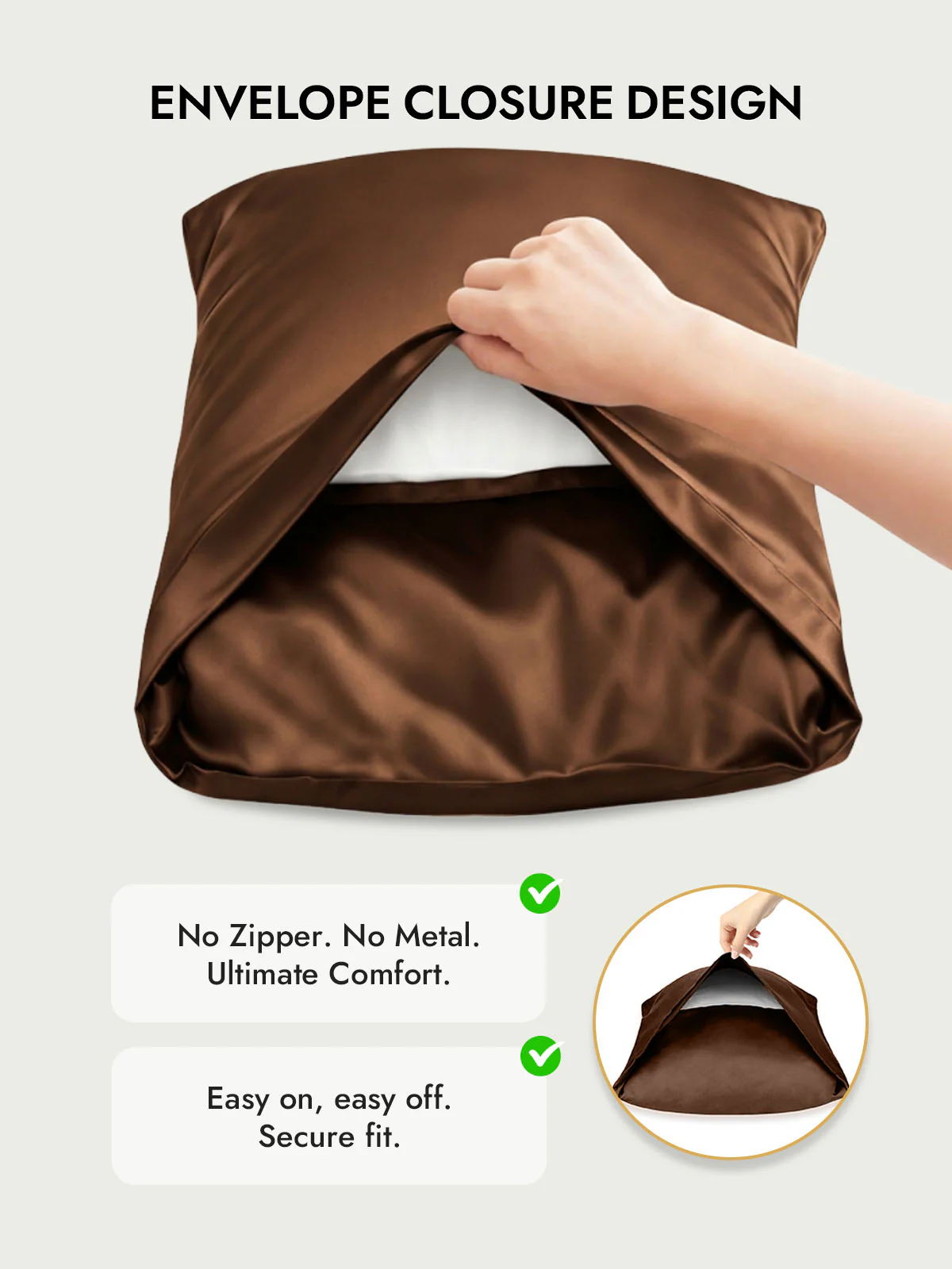 100% Mulberry Silk Pillowcase with Envelope Closure - Image 140