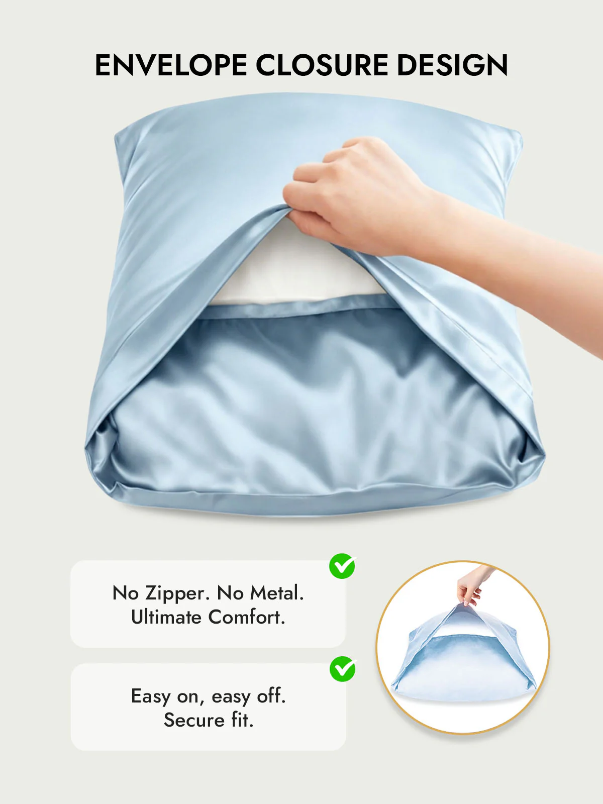 100% Mulberry Silk Pillowcase with Envelope Closure - Image 149