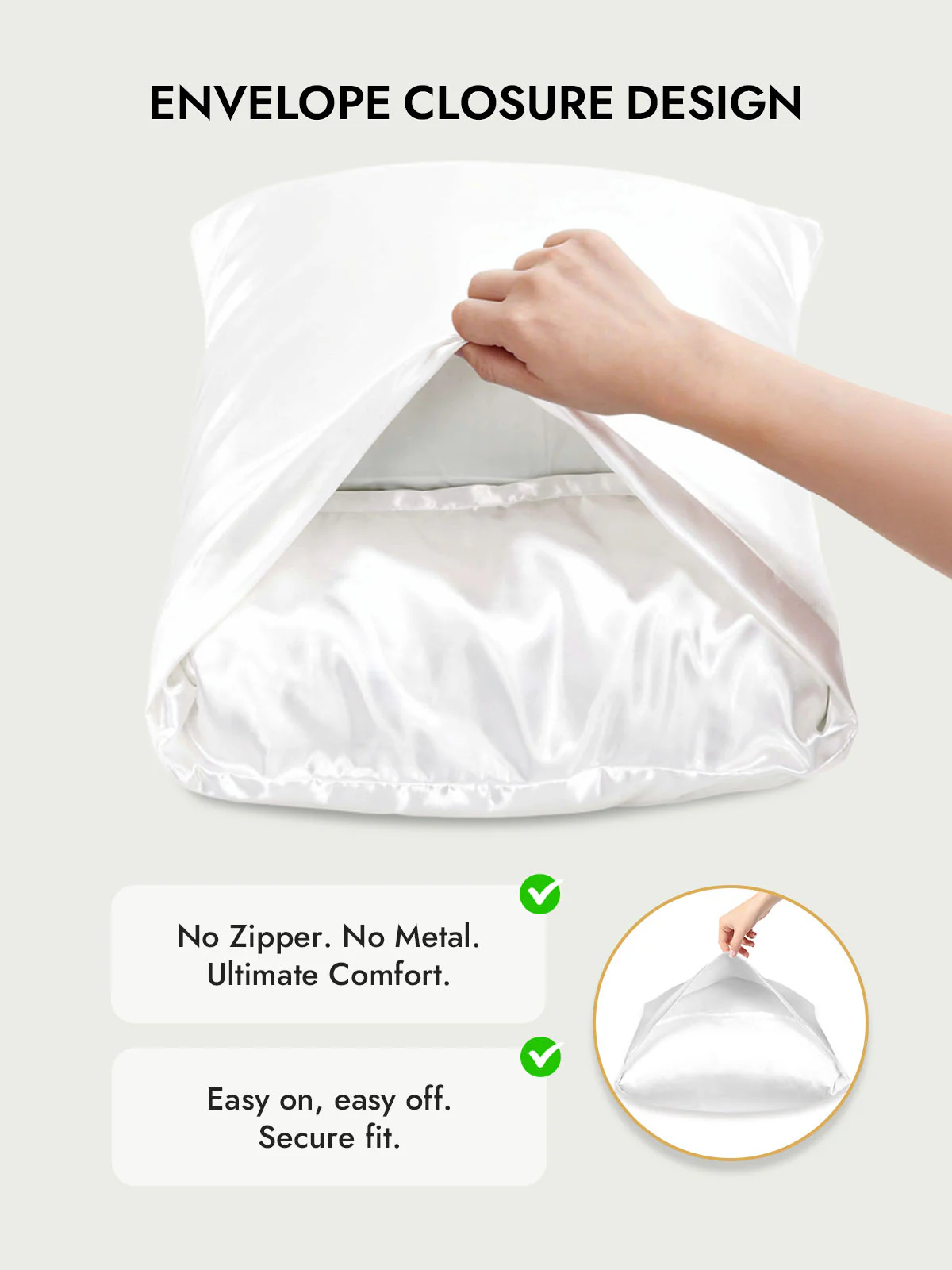 100% Mulberry Silk Pillowcase with Envelope Closure - Image 15
