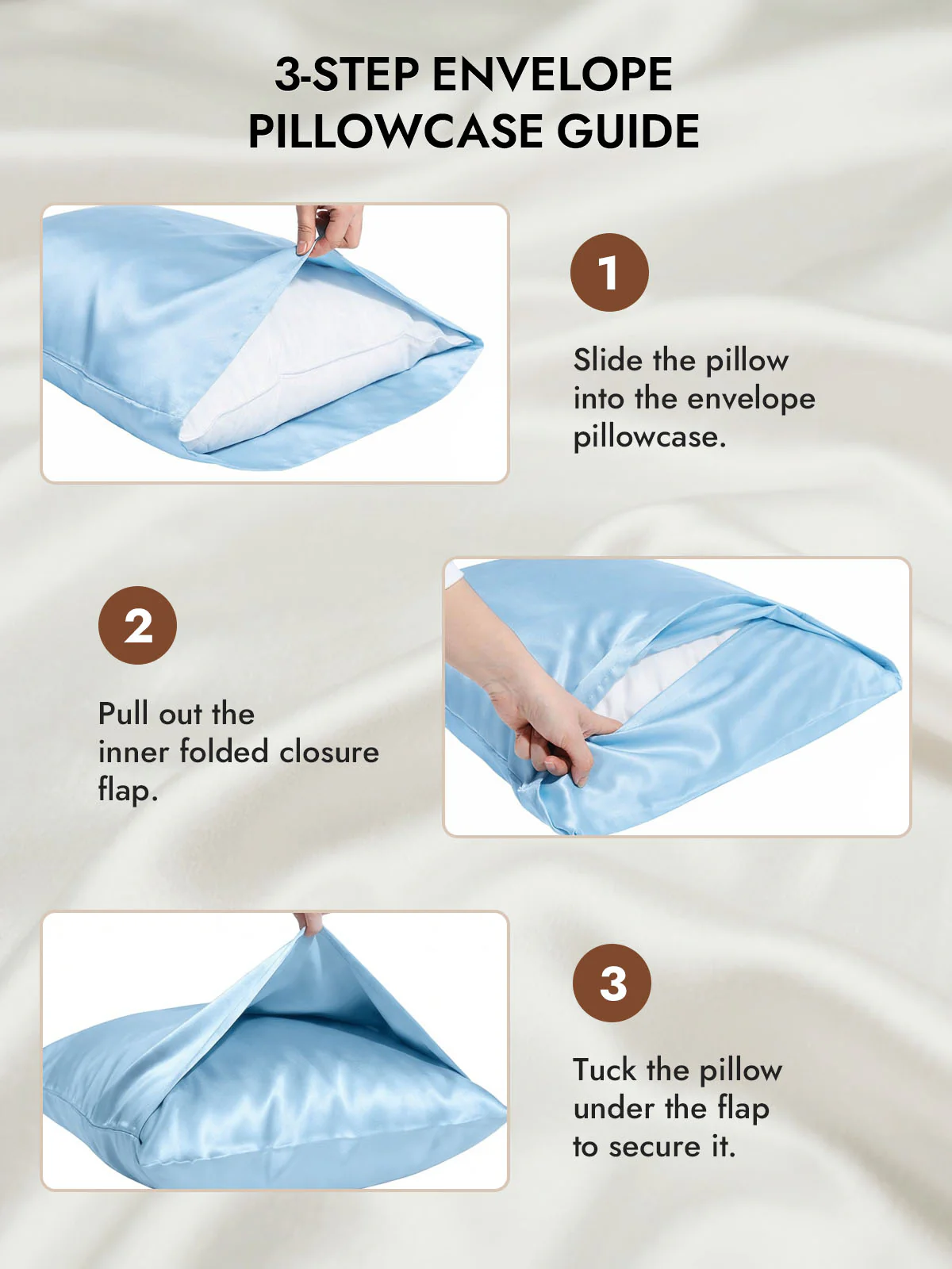 100% Mulberry Silk Pillowcase with Envelope Closure - Image 150