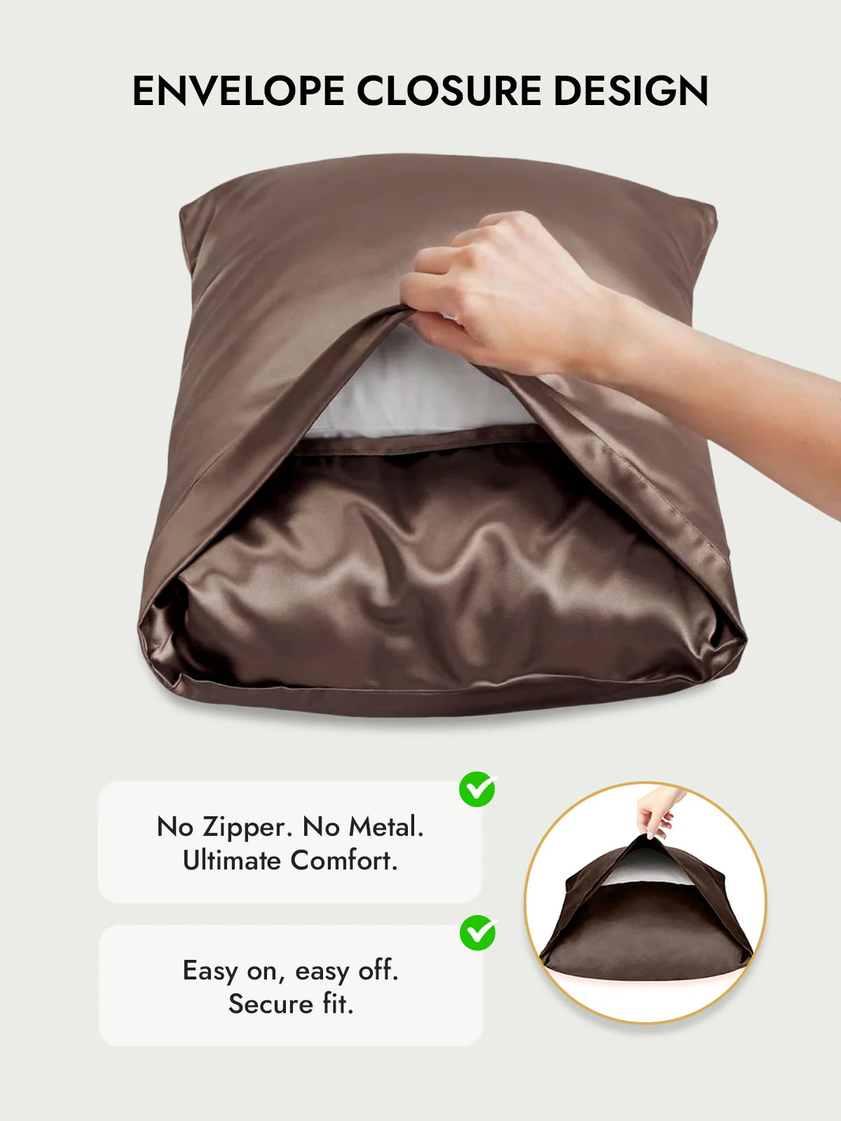 100% Mulberry Silk Pillowcase with Envelope Closure - Image 158