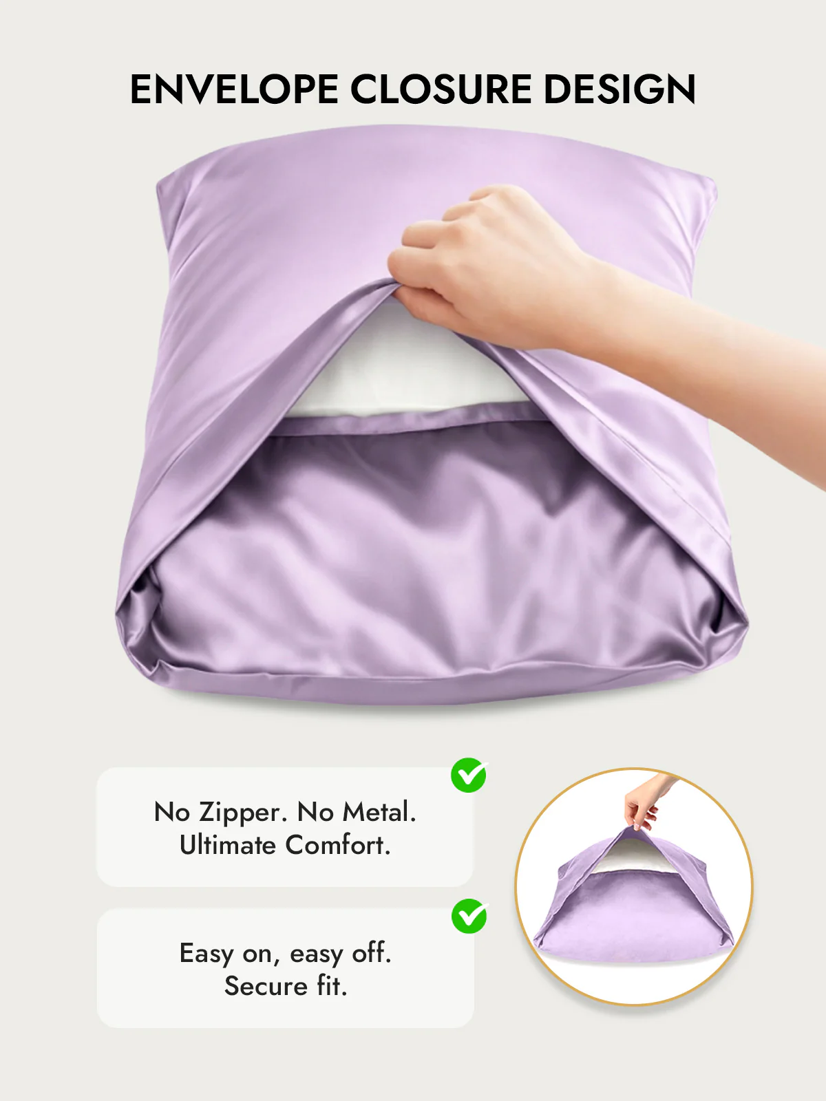 100% Mulberry Silk Pillowcase with Envelope Closure - Image 167