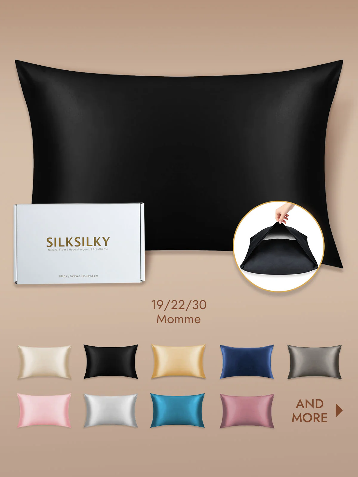 100% Mulberry Silk Pillowcase with Envelope Closure - Image 19