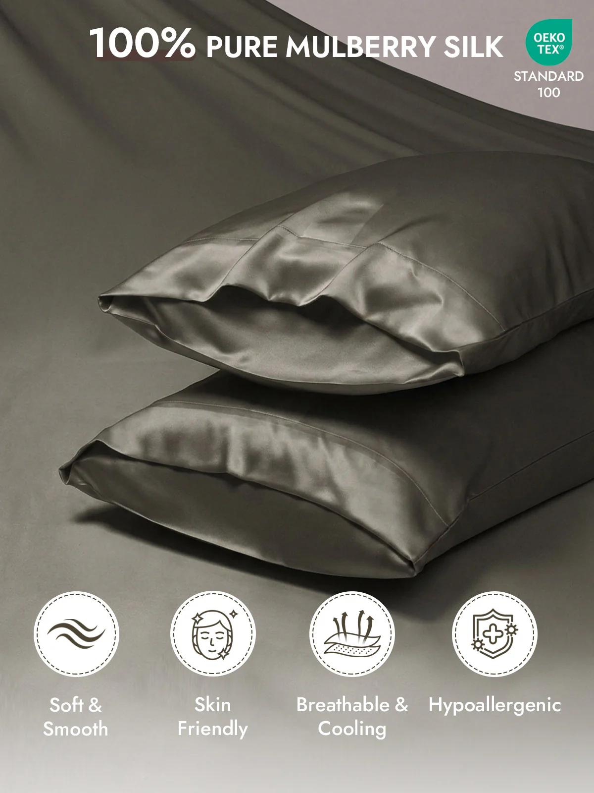 100% Mulberry Silk Pillowcase with Envelope Closure - Image 2