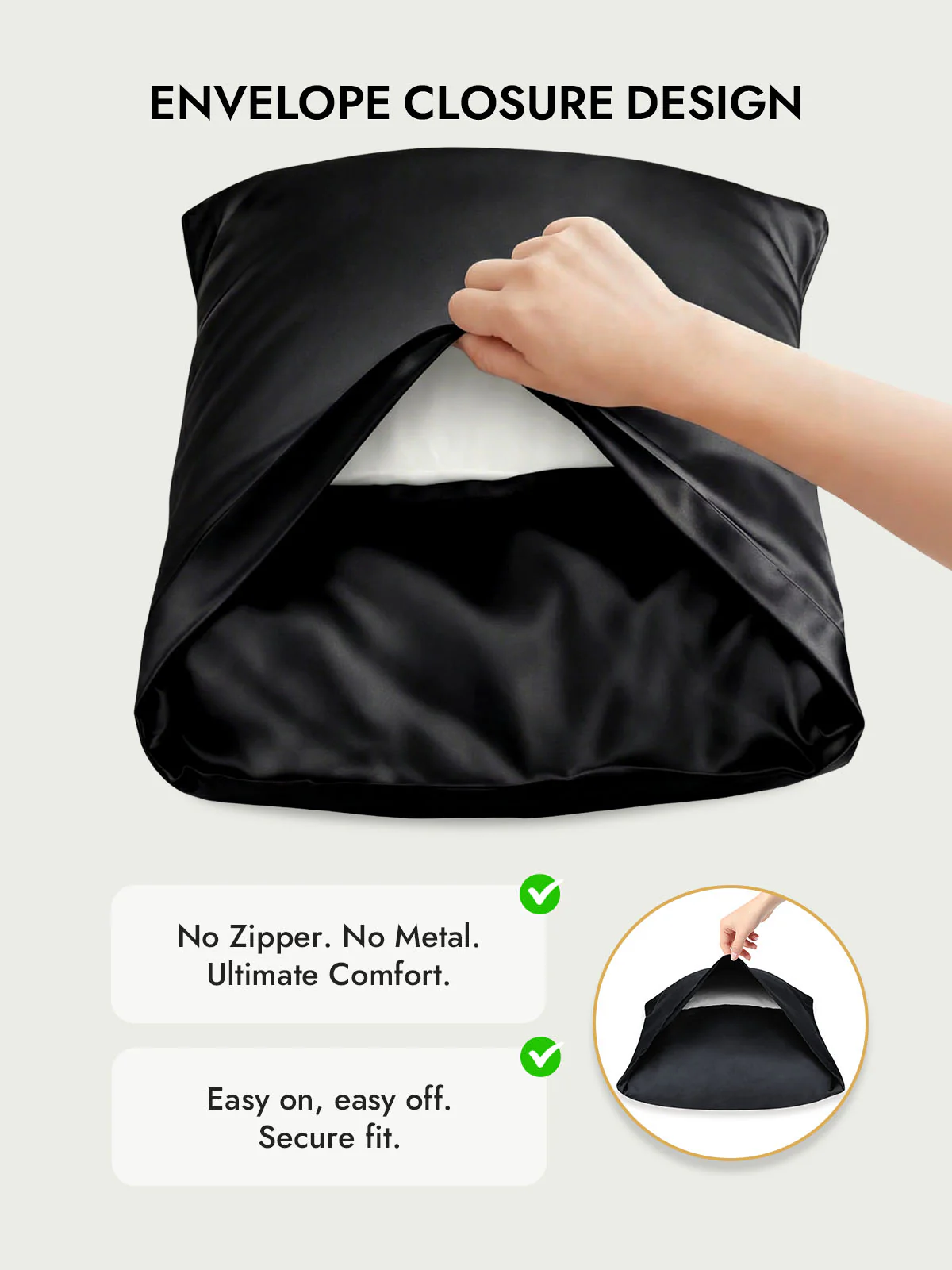 100% Mulberry Silk Pillowcase with Envelope Closure - Image 24