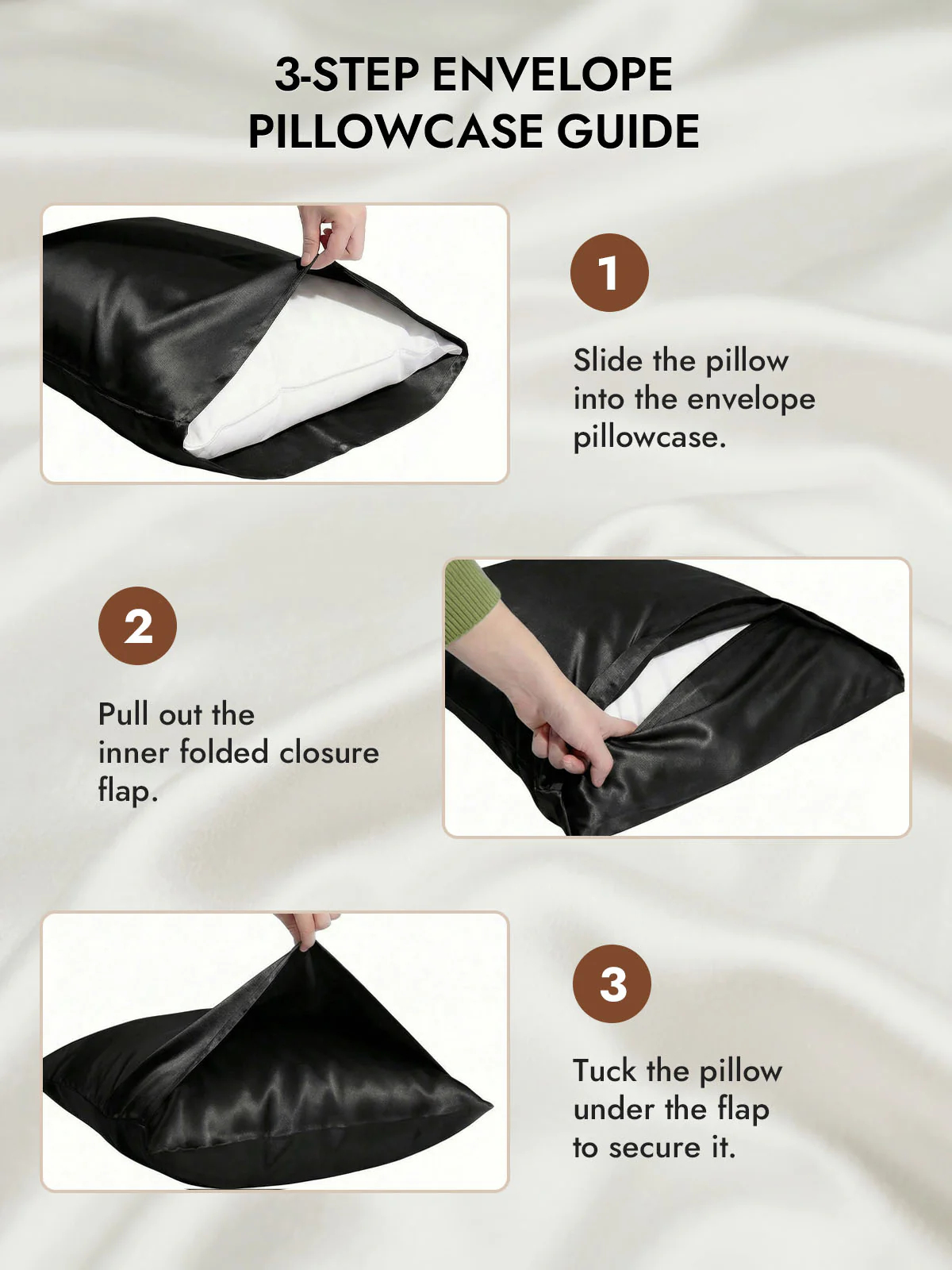100% Mulberry Silk Pillowcase with Envelope Closure - Image 25