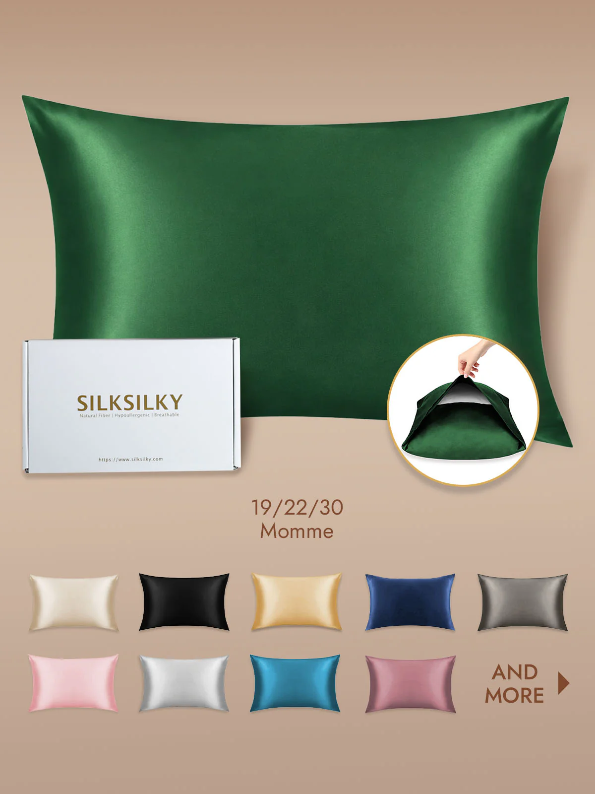 100% Mulberry Silk Pillowcase with Envelope Closure - Image 37