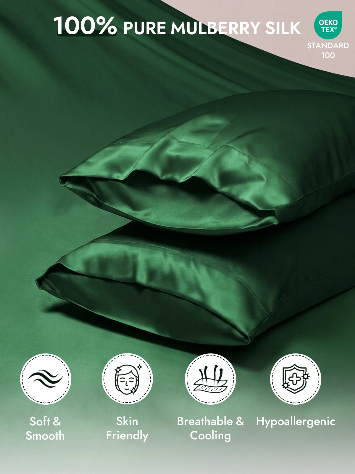 100% Mulberry Silk Pillowcase with Envelope Closure - Image 38