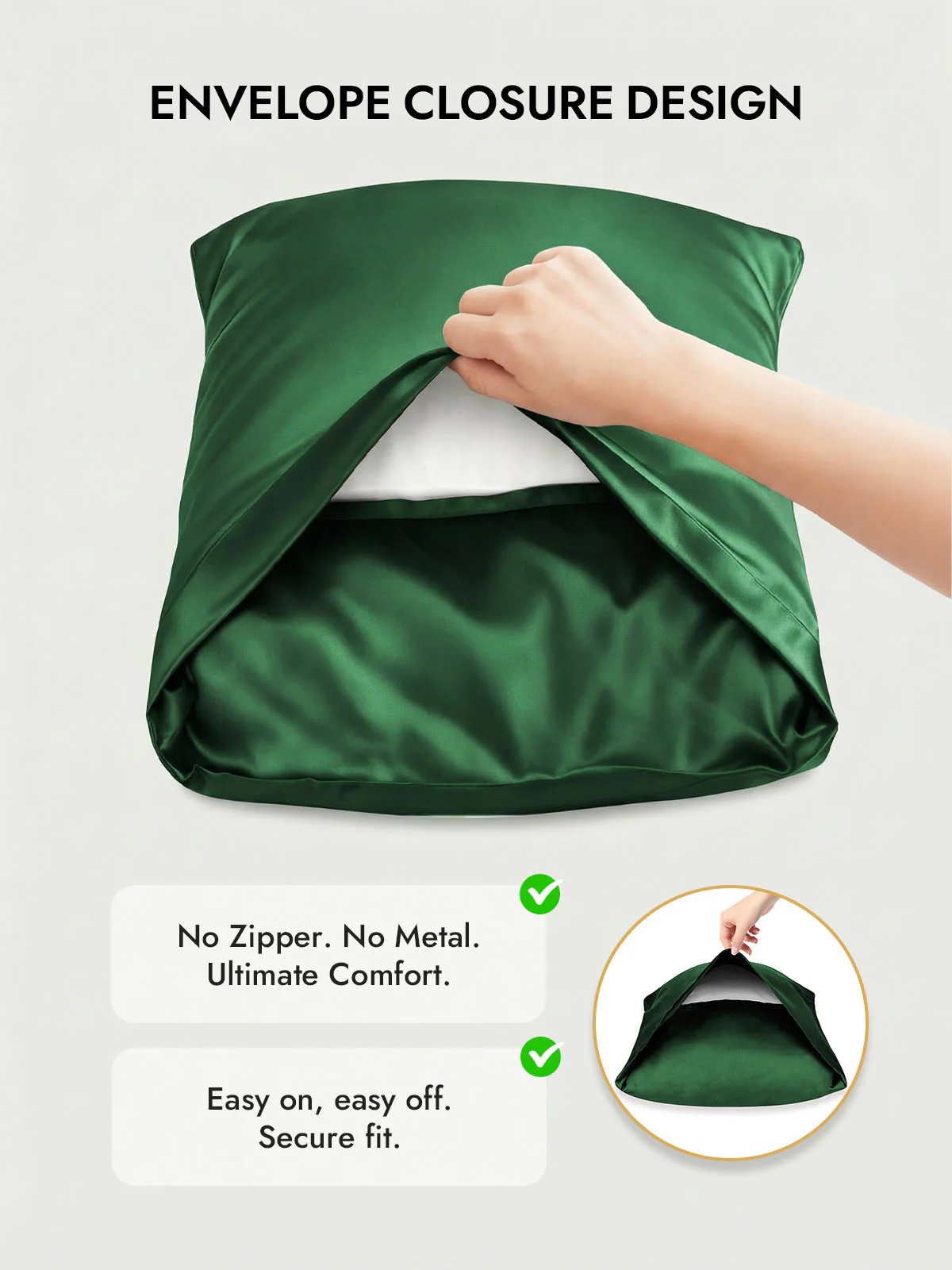 100% Mulberry Silk Pillowcase with Envelope Closure - Image 42
