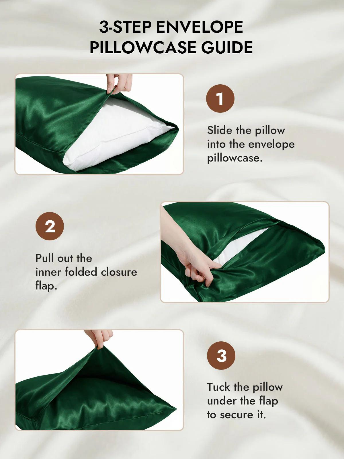100% Mulberry Silk Pillowcase with Envelope Closure - Image 43