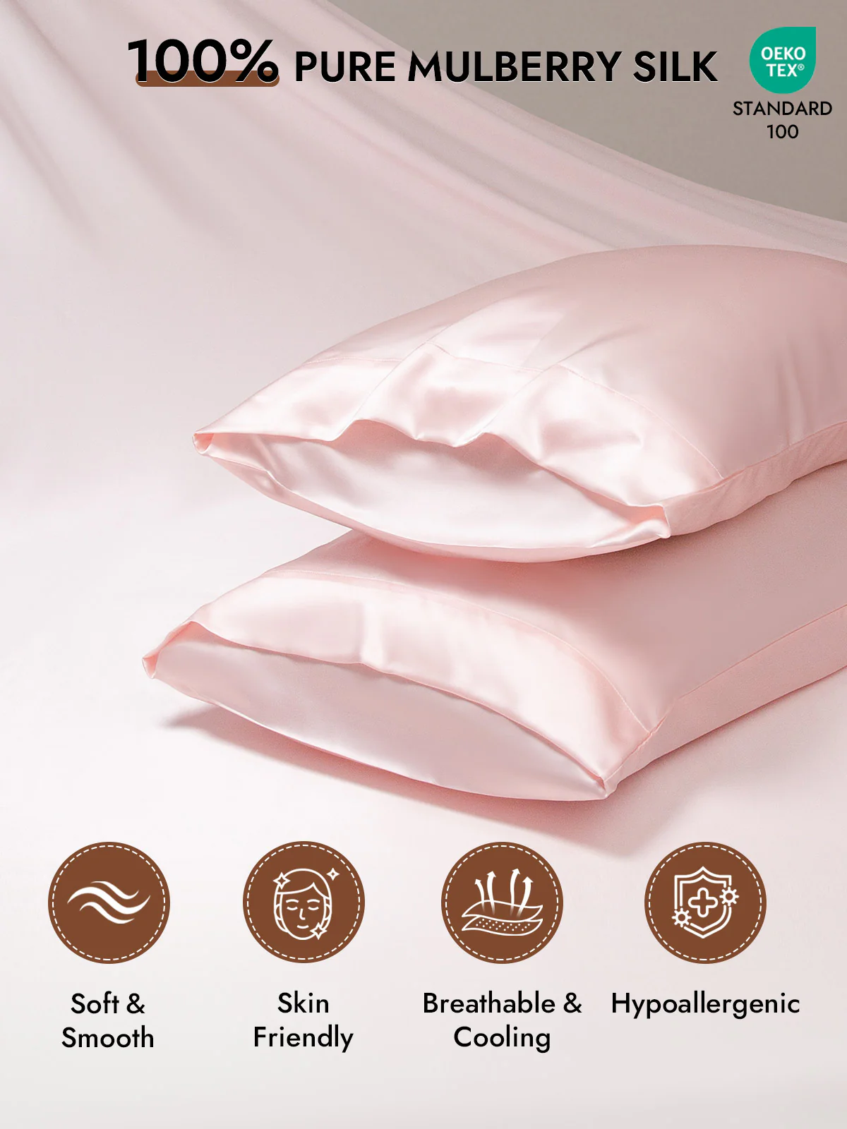 100% Mulberry Silk Pillowcase with Envelope Closure - Image 47