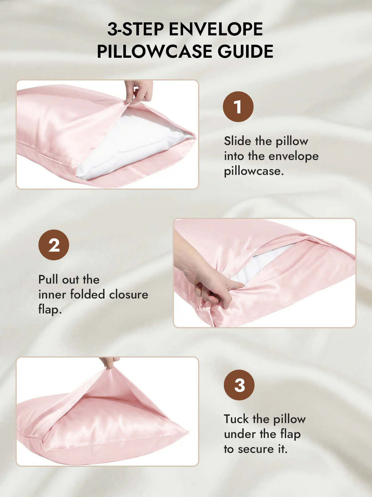 100% Mulberry Silk Pillowcase with Envelope Closure - Image 52