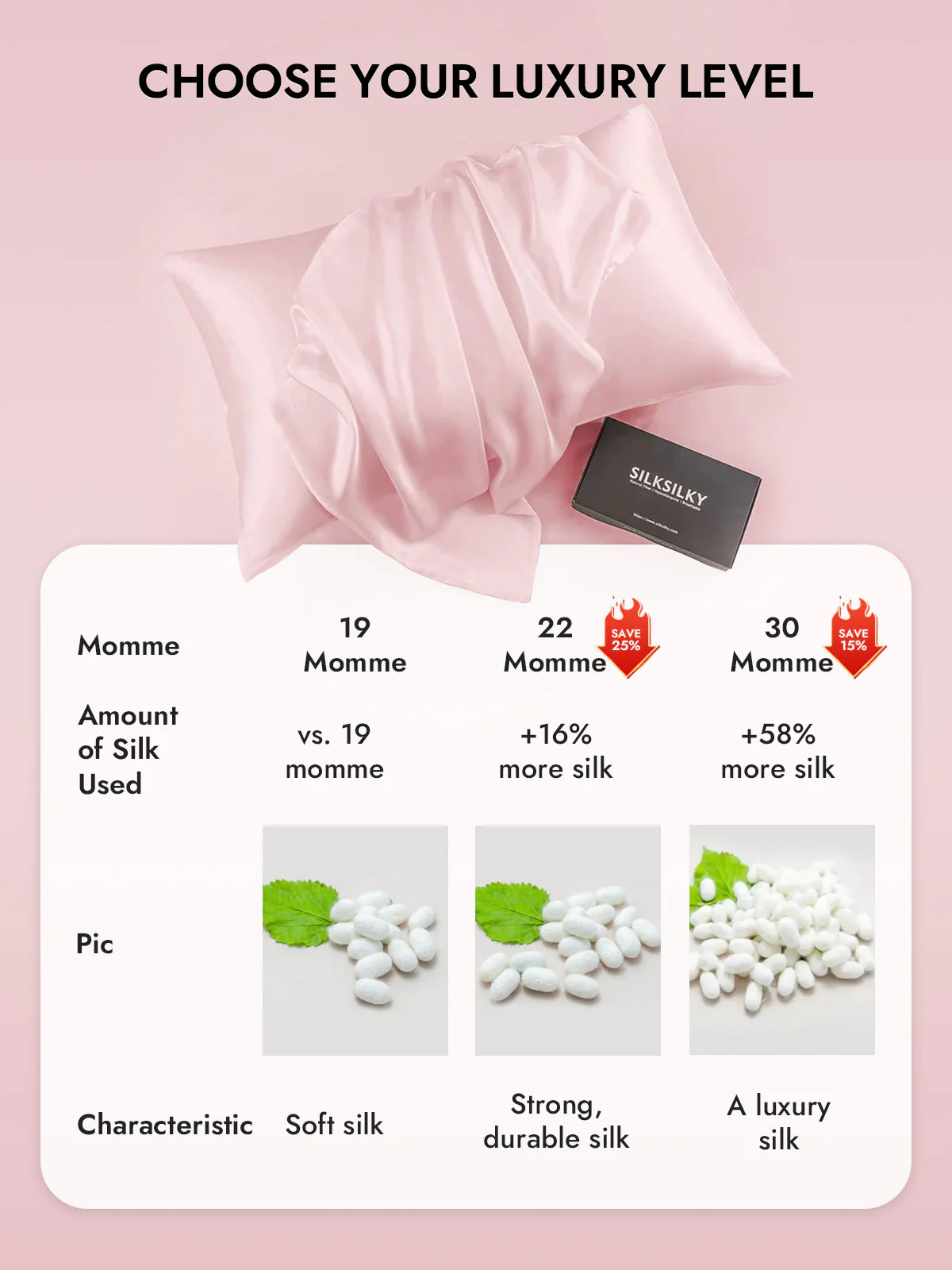 100% Mulberry Silk Pillowcase with Envelope Closure - Image 53