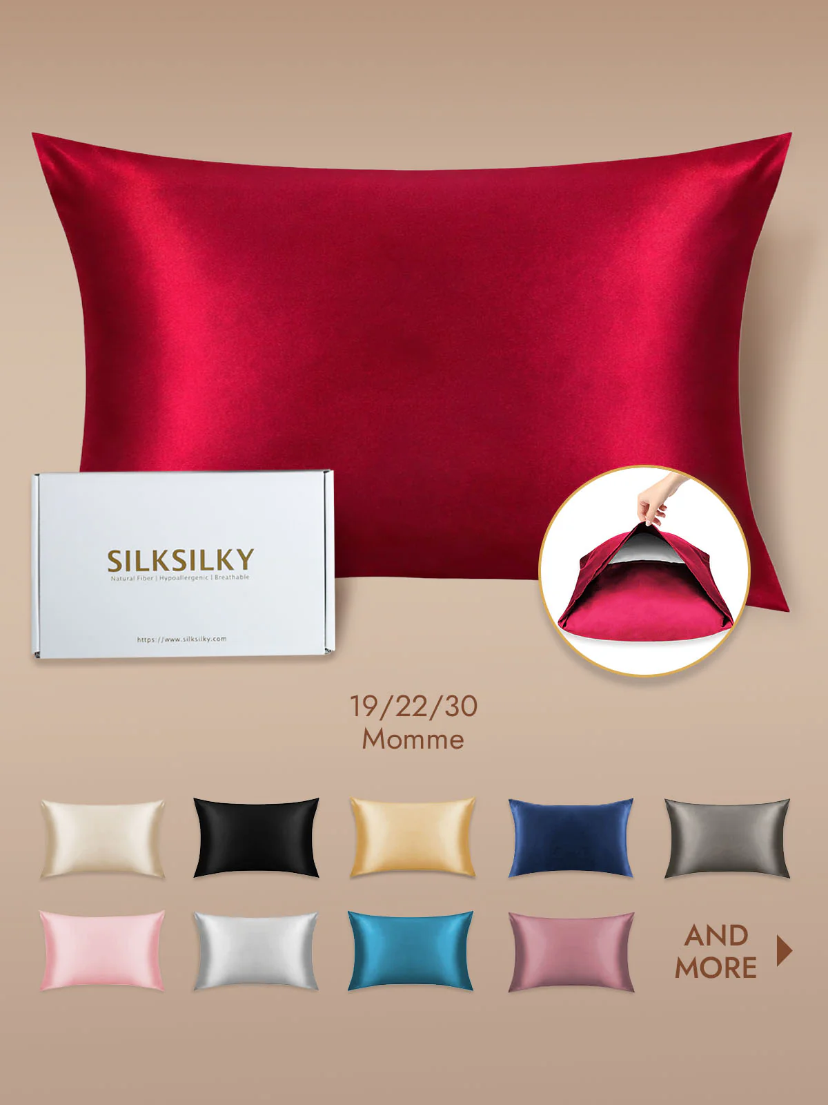 100% Mulberry Silk Pillowcase with Envelope Closure - Image 55
