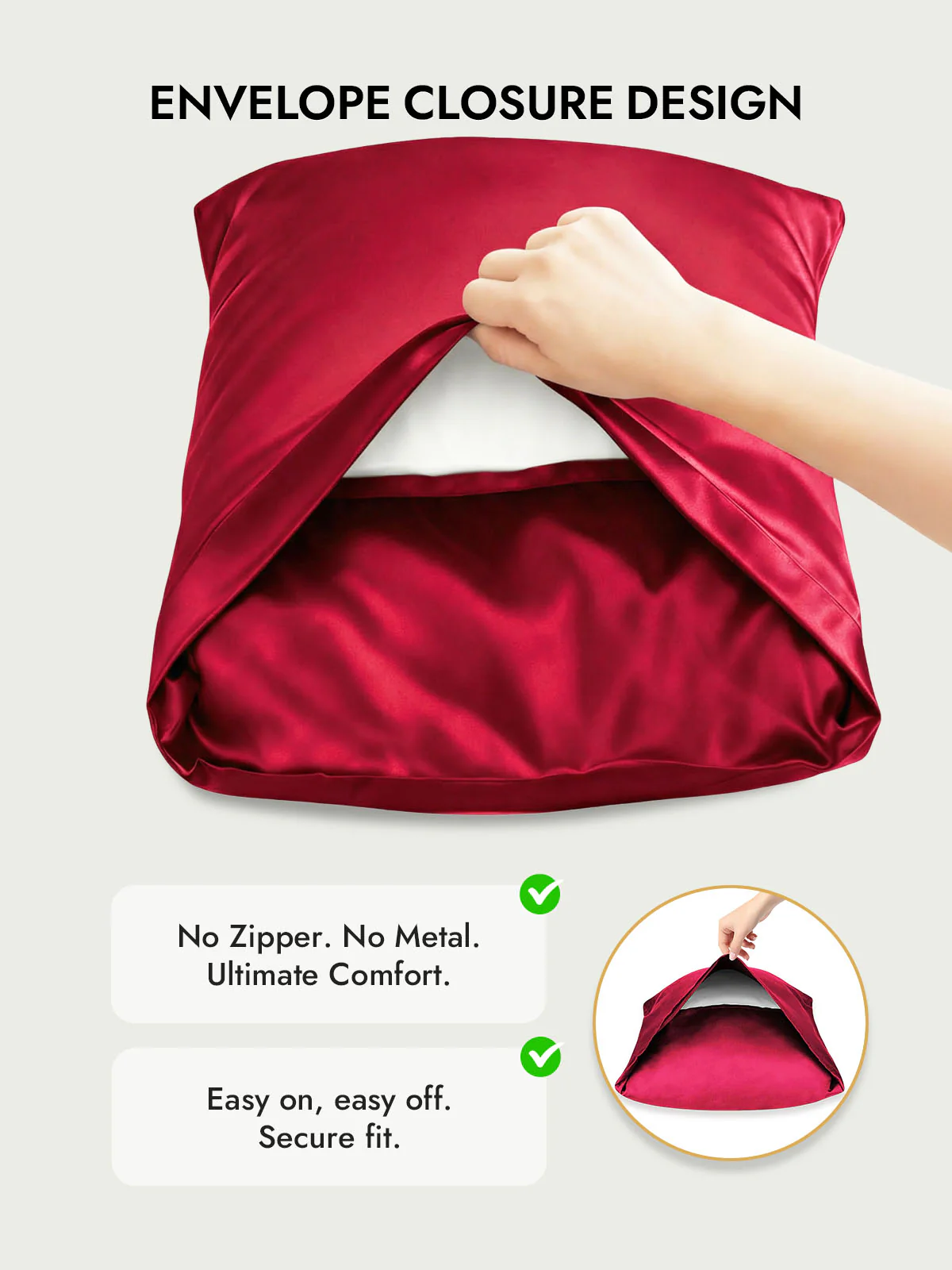 100% Mulberry Silk Pillowcase with Envelope Closure - Image 59