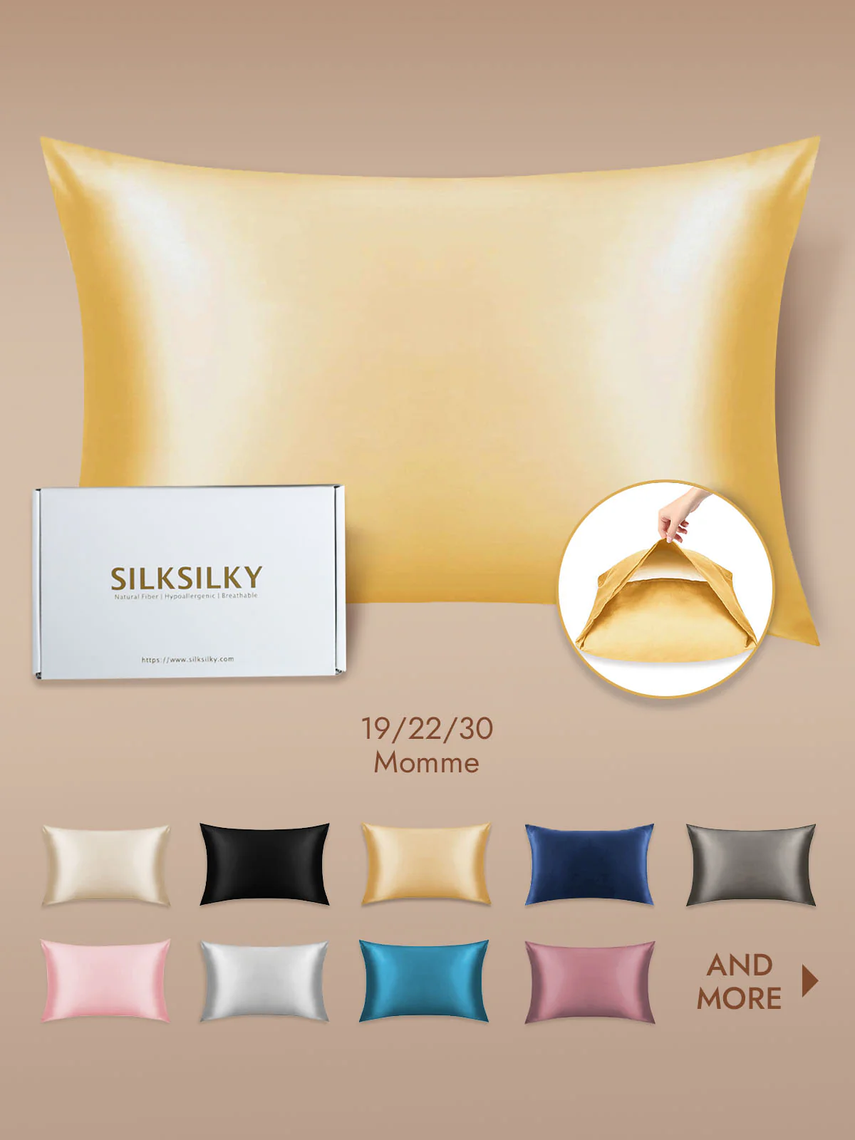 100% Mulberry Silk Pillowcase with Envelope Closure - Image 63