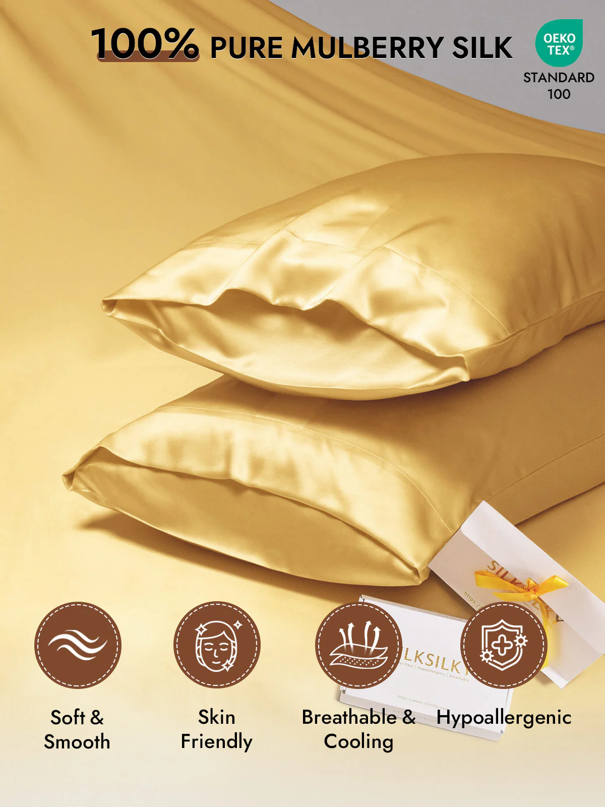 100% Mulberry Silk Pillowcase with Envelope Closure - Image 64