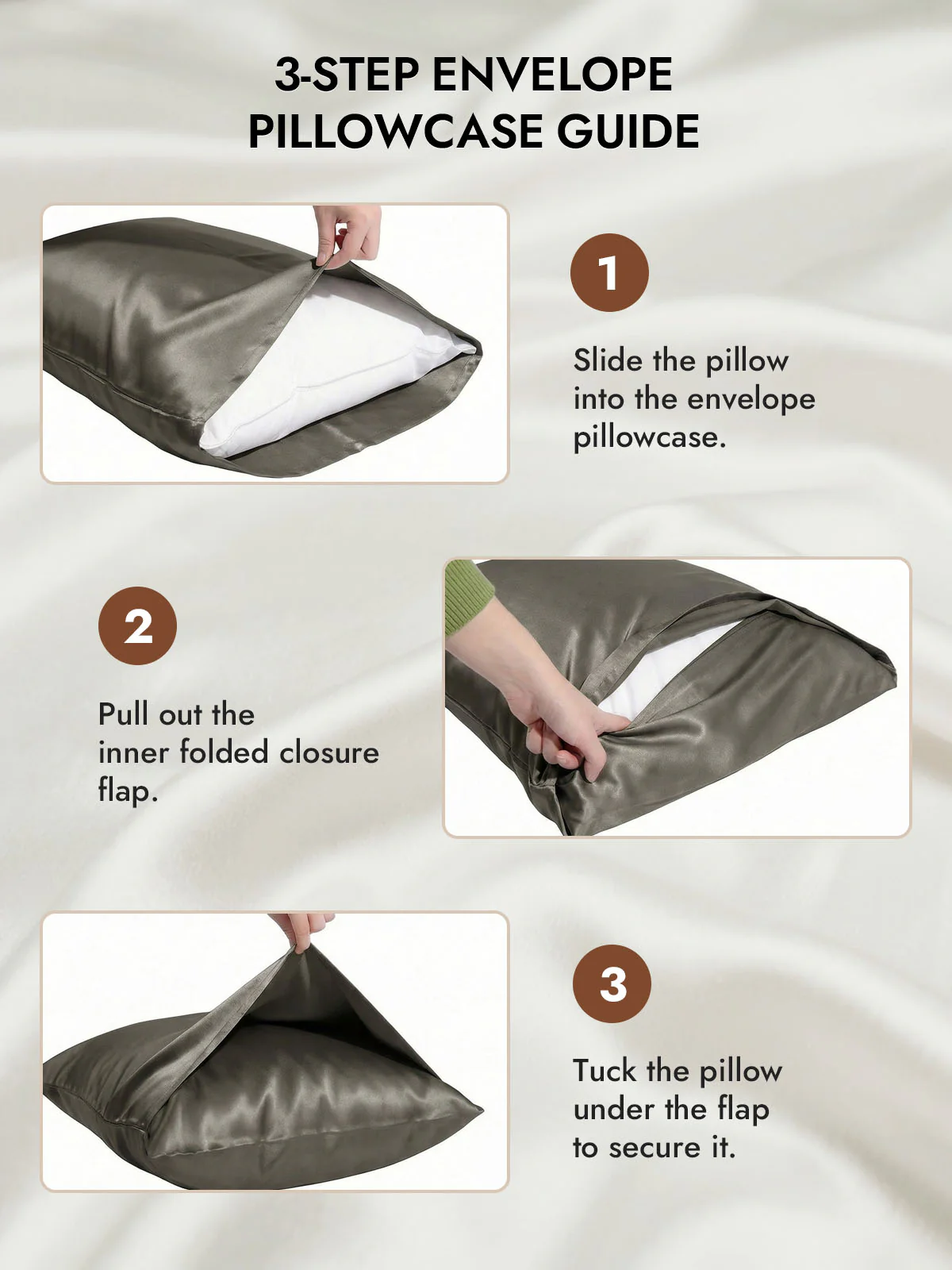 100% Mulberry Silk Pillowcase with Envelope Closure - Image 7