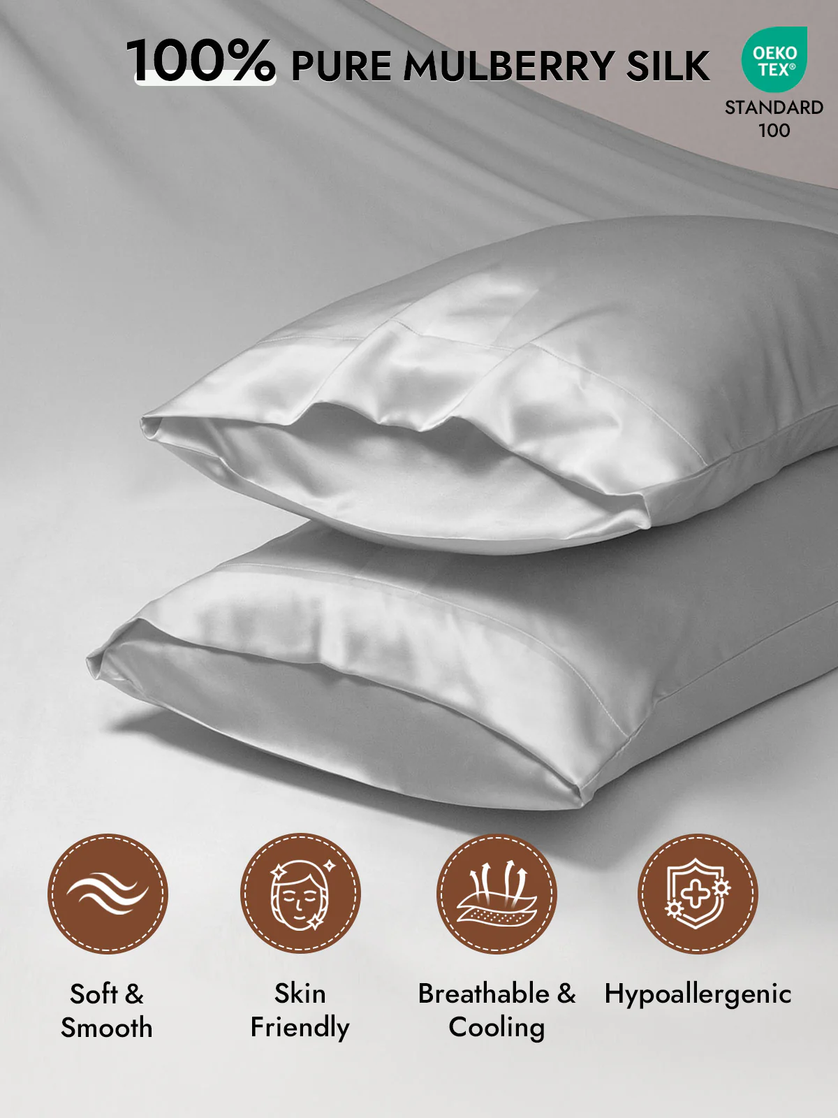 100% Mulberry Silk Pillowcase with Envelope Closure - Image 73