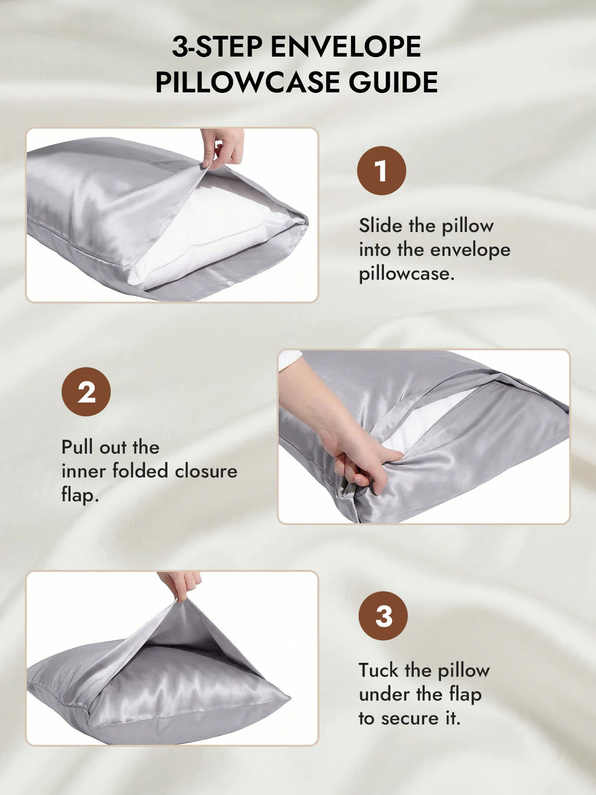 100% Mulberry Silk Pillowcase with Envelope Closure - Image 78