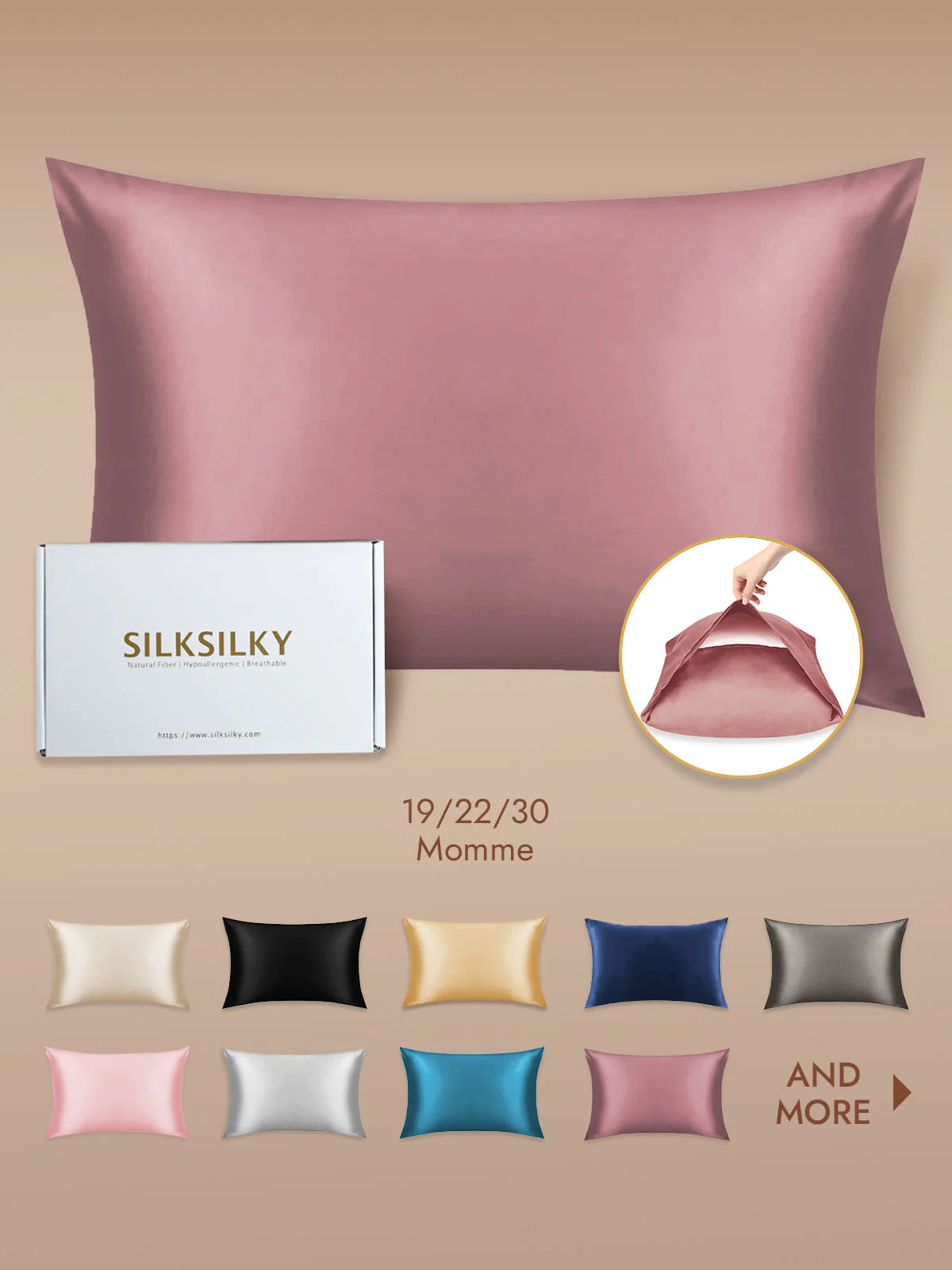 100% Mulberry Silk Pillowcase with Envelope Closure - Image 81