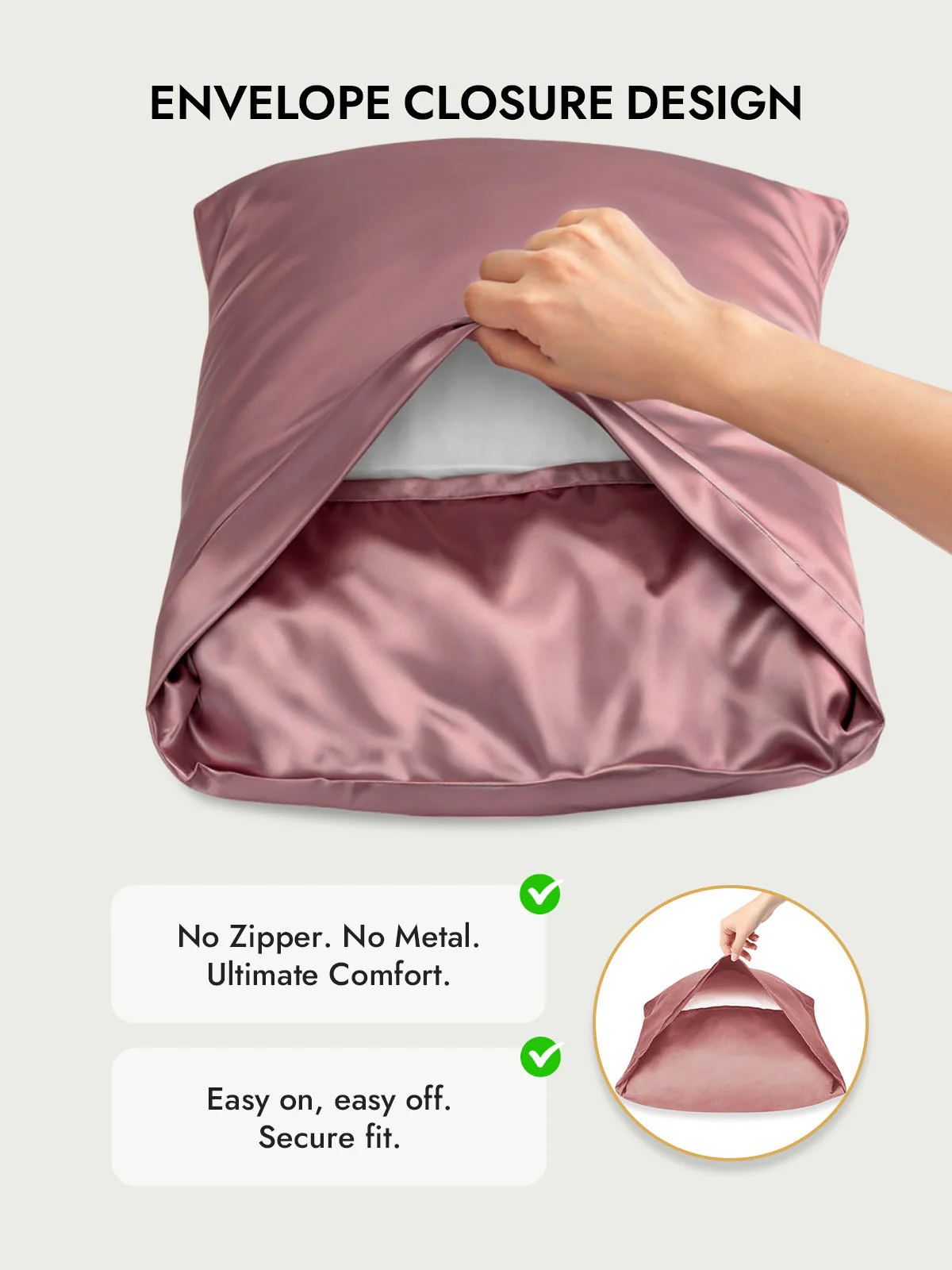 100% Mulberry Silk Pillowcase with Envelope Closure - Image 86