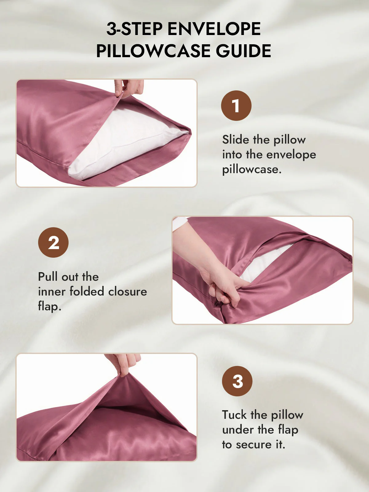 100% Mulberry Silk Pillowcase with Envelope Closure - Image 87