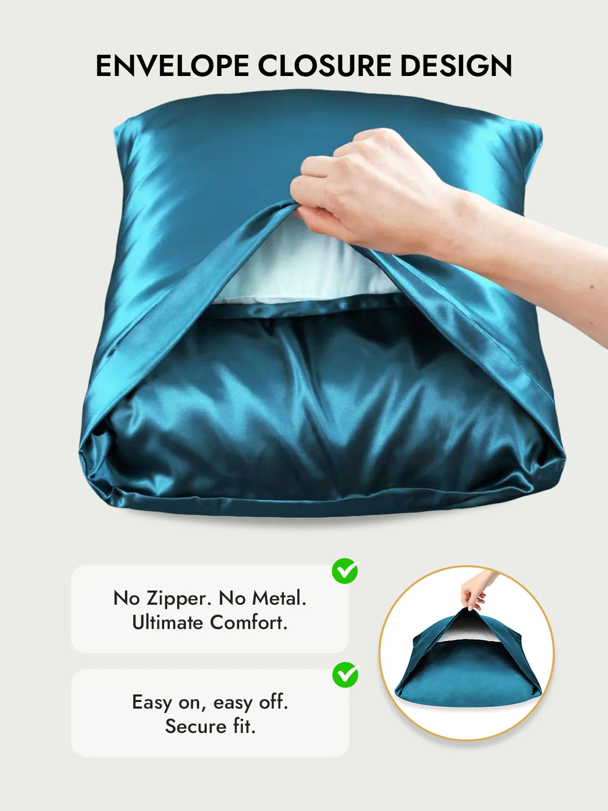 100% Mulberry Silk Pillowcase with Envelope Closure - Image 95