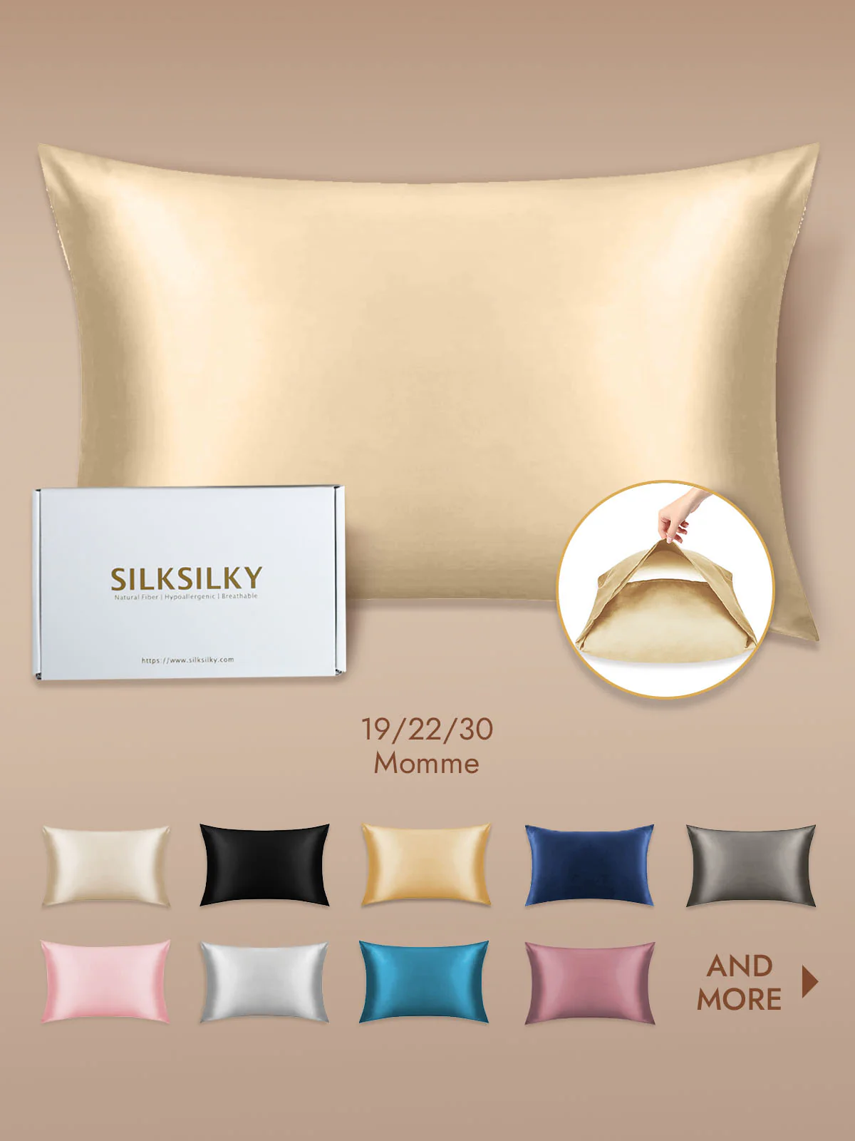 100% Mulberry Silk Pillowcase with Envelope Closure - Image 99