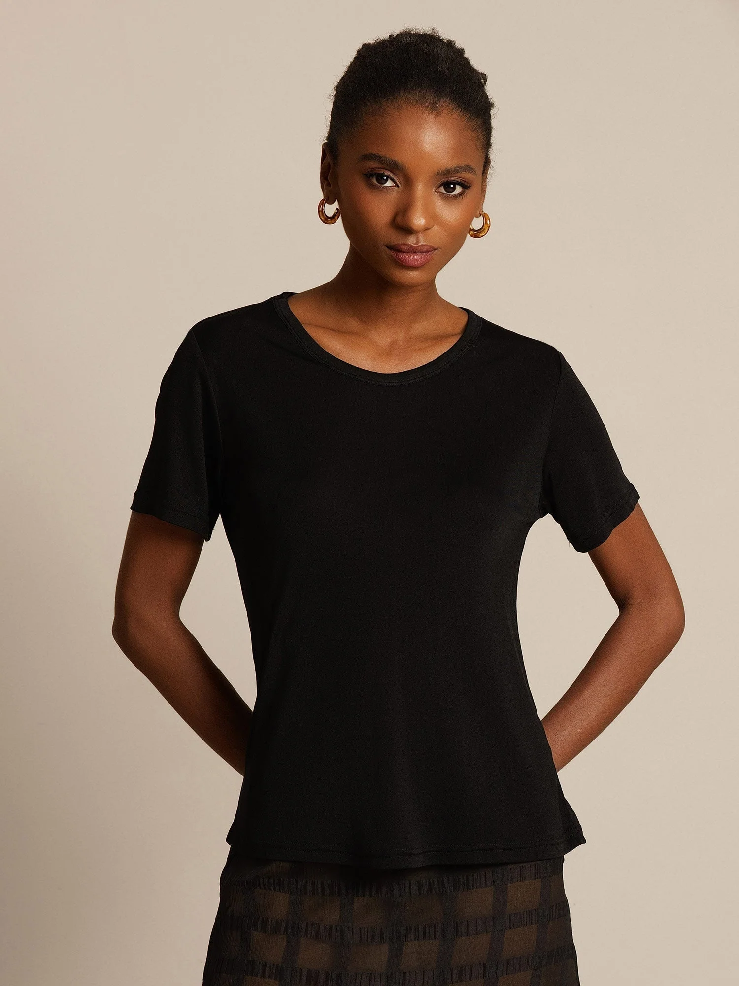 Pure Silk Jersey Short Sleeve Women's T-Shirt - Image 13
