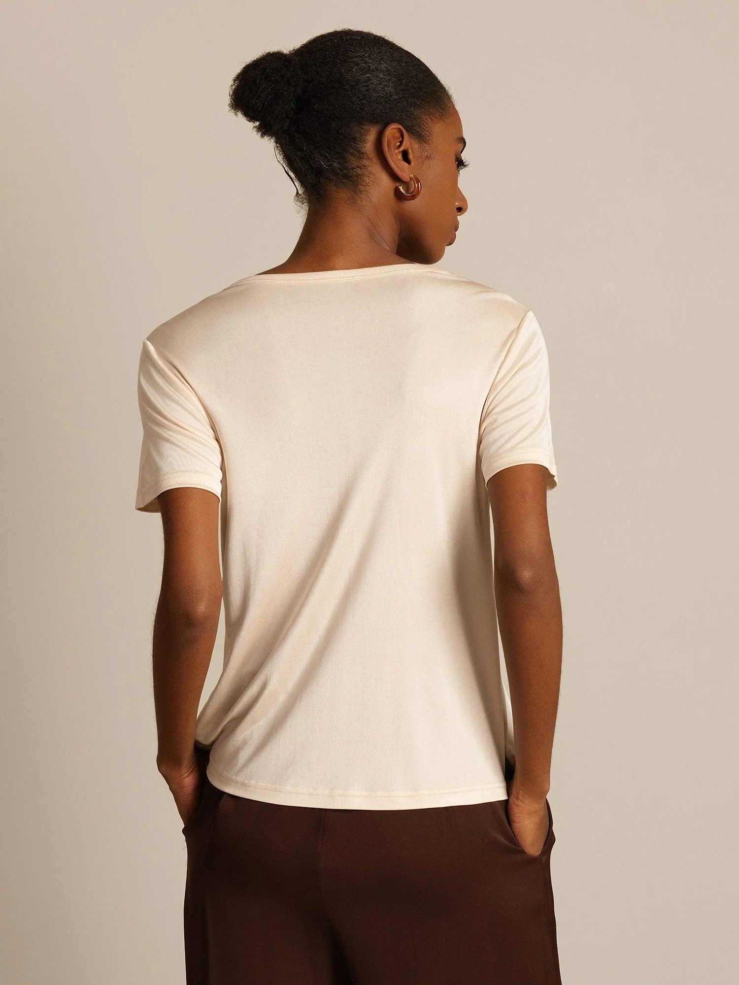 Pure Silk Jersey Short Sleeve Women's T-Shirt - Image 30