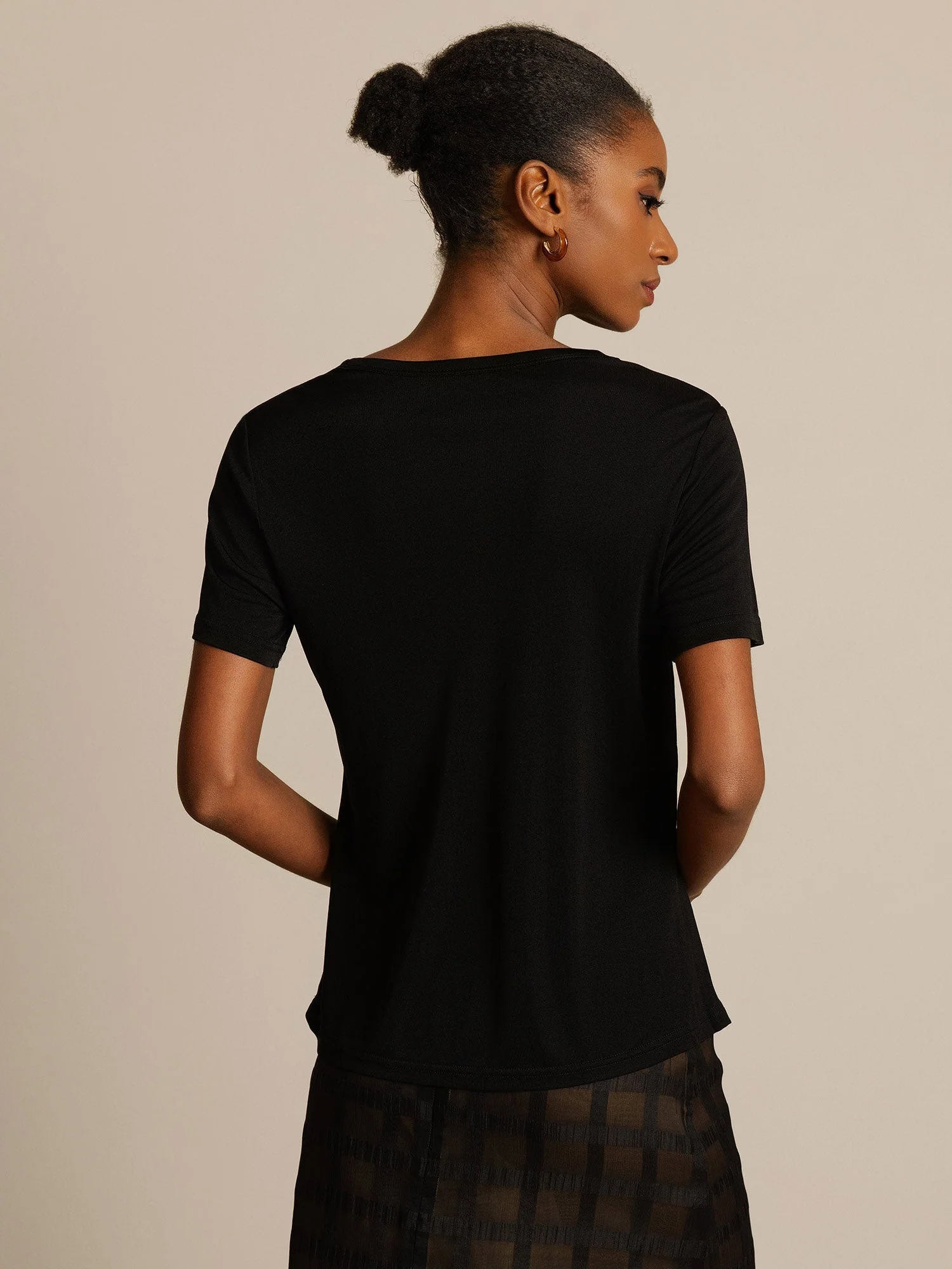 Pure Silk Jersey Short Sleeve Women's T-Shirt - Image 9