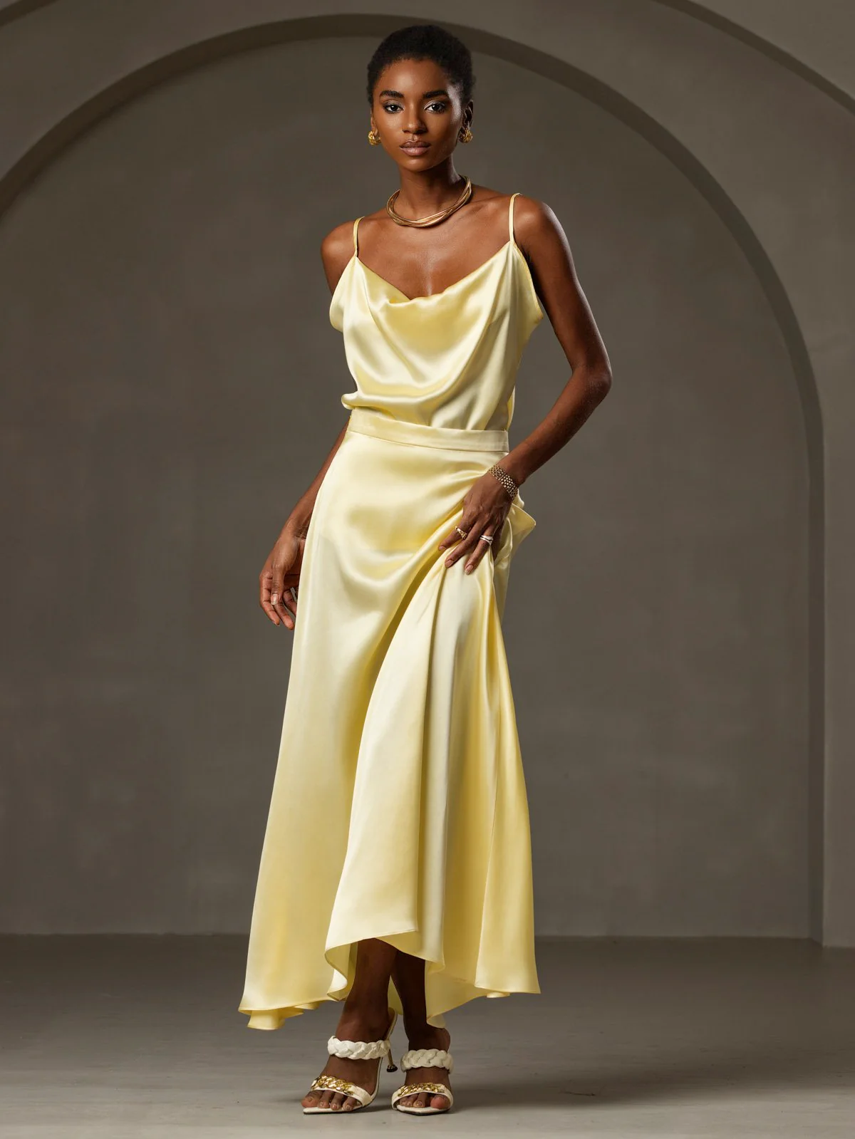 19Momme Silk Spaghetti Strap Cowl Neck Camisoles - Image 66