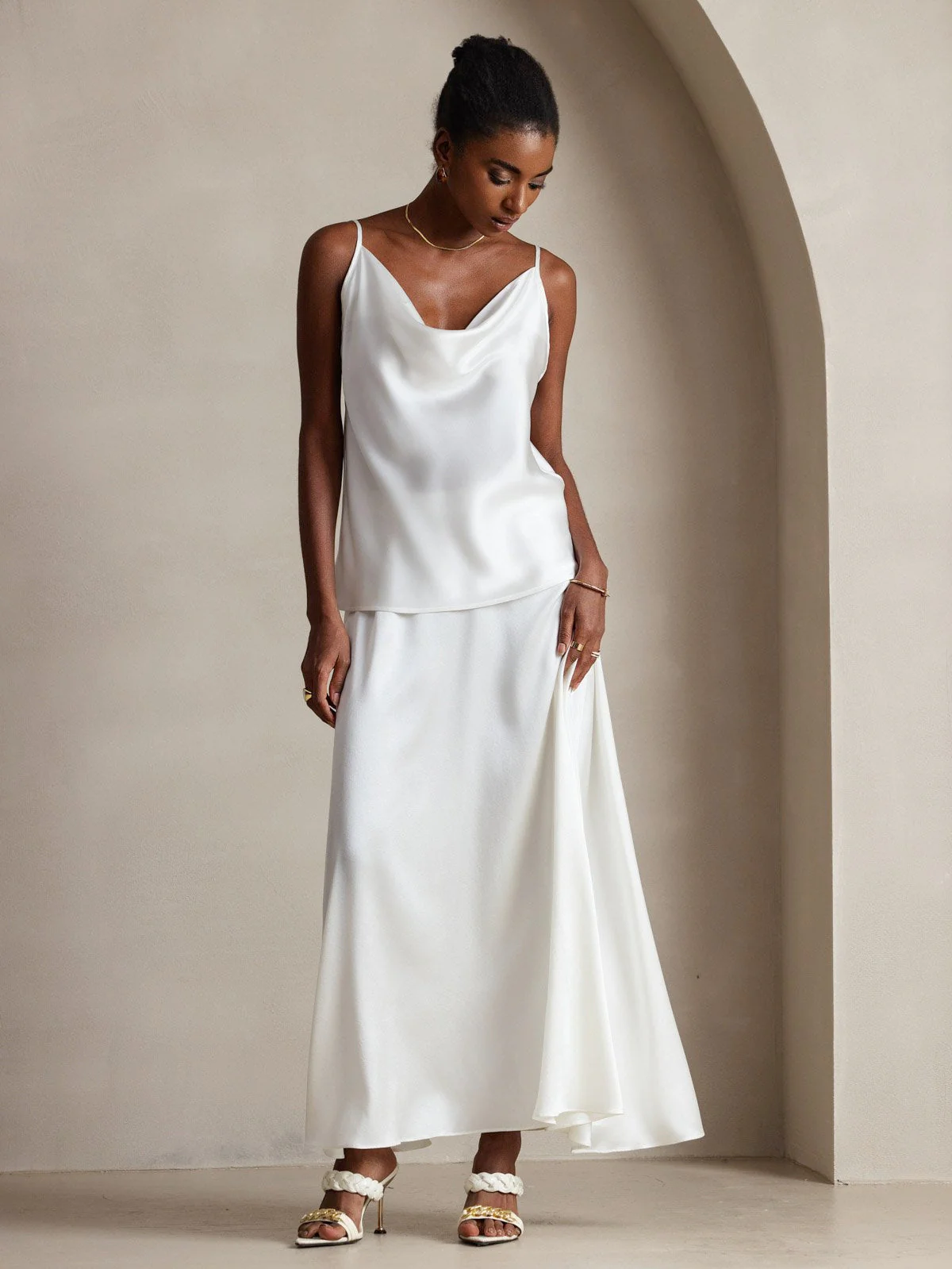 19Momme Silk Cowl Neck Camisoles - Image 16