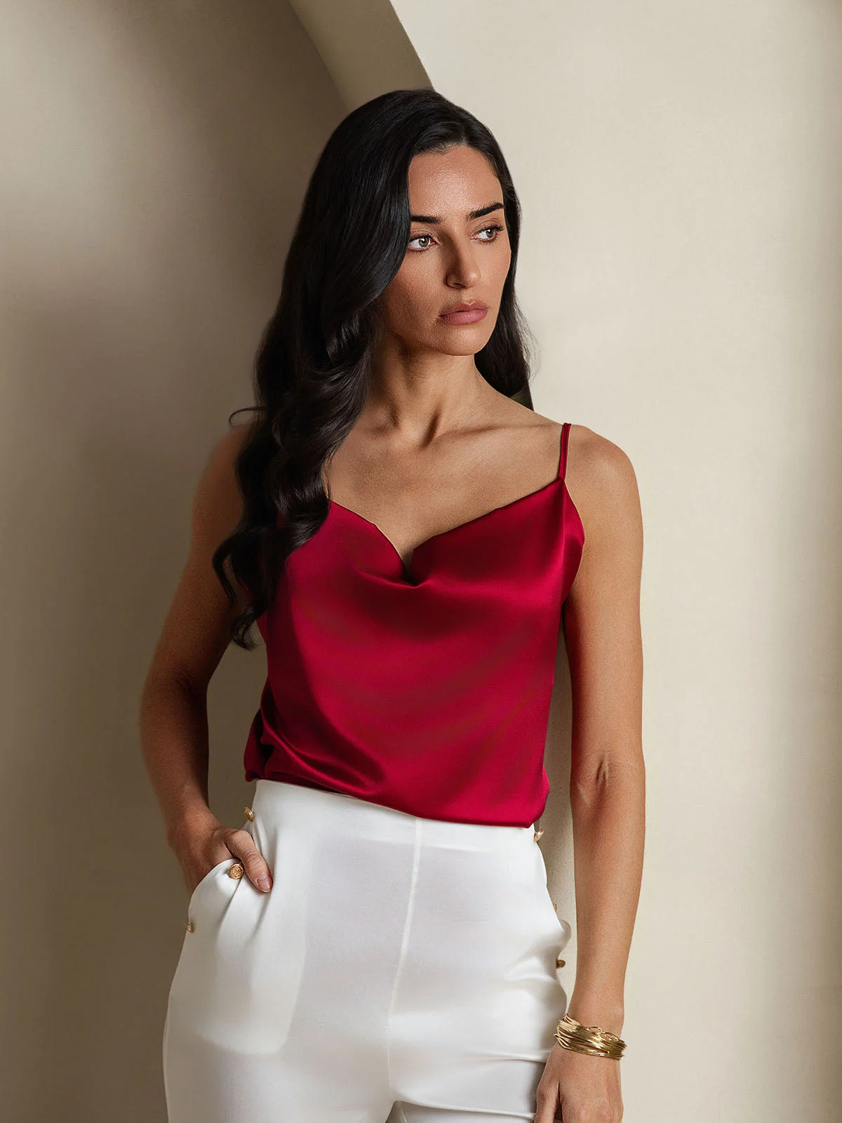 19Momme Silk Cowl Neck Camisoles - Image 3